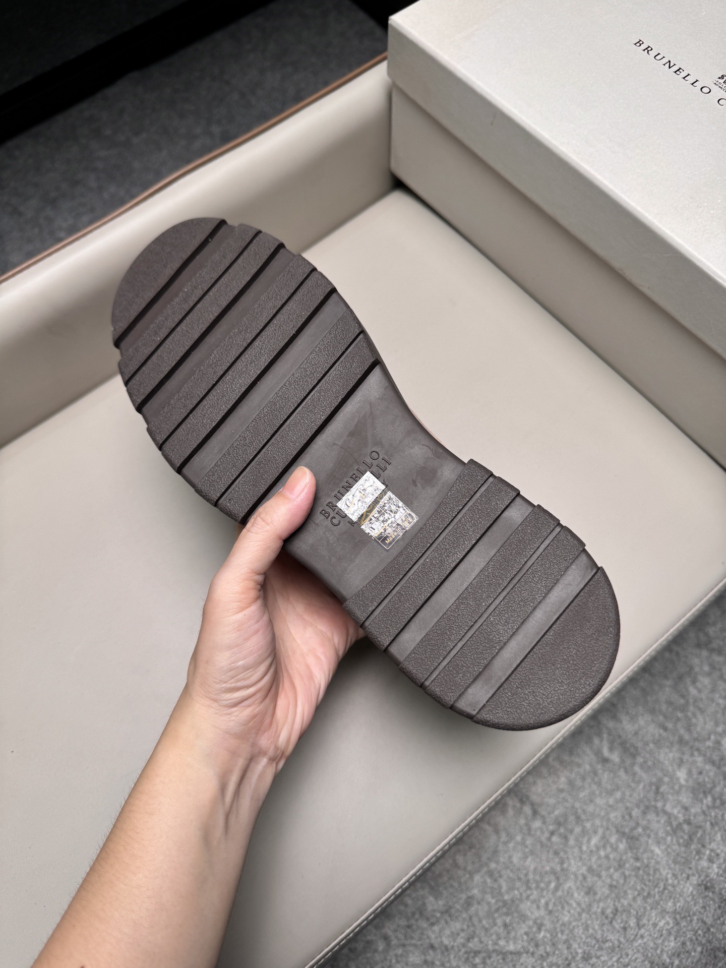 Туфли мужские в стиле Brunello Cucinelli светло-бежевого цвета