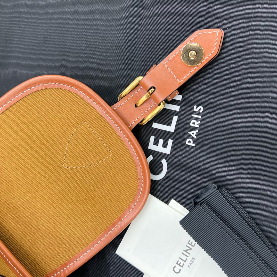 Рюкзак женский в стиле Celine Folco Triomphe Canvas коричневого цвета
