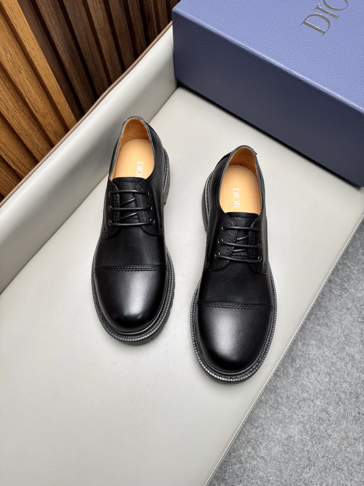 Туфли мужские в стиле Dior Explorer черного цвета