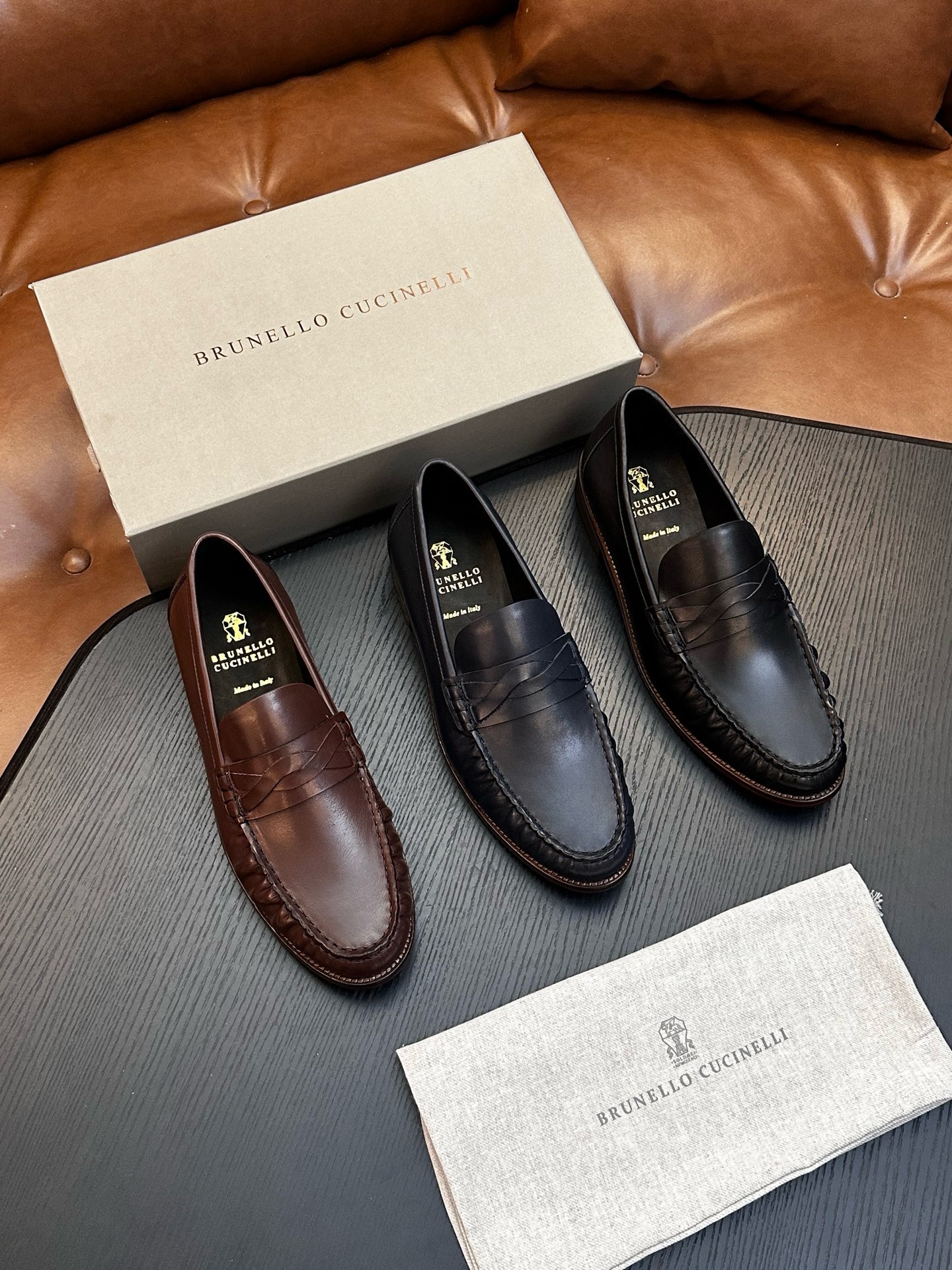 Лоферы мужские Brunello Cucinelli чёрного цвета