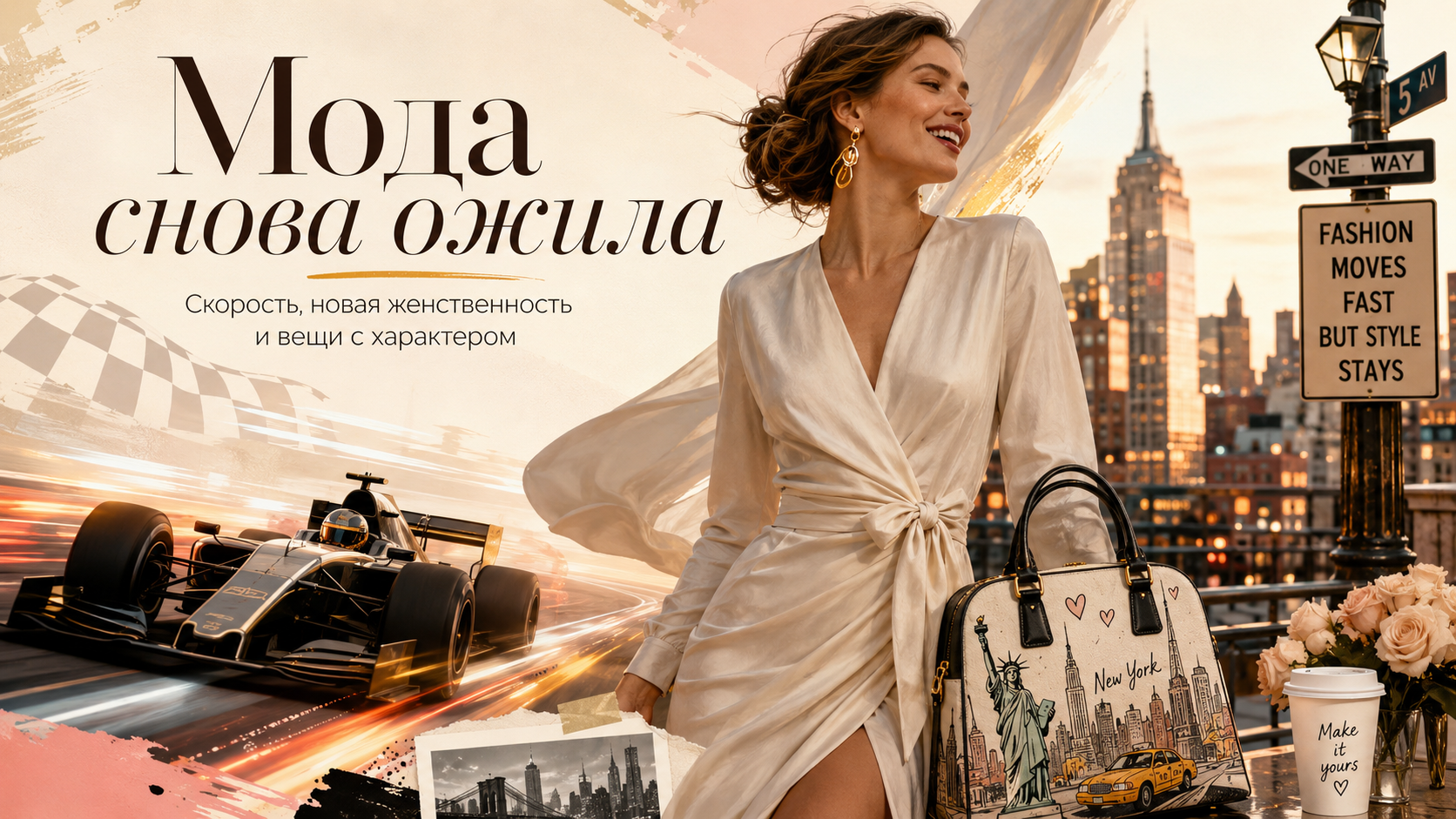 Мода снова ожила: Gucci уехал в Формулу-1, DVF готовит новую главу, а Longchamp подмигивает Нью-Йорку
