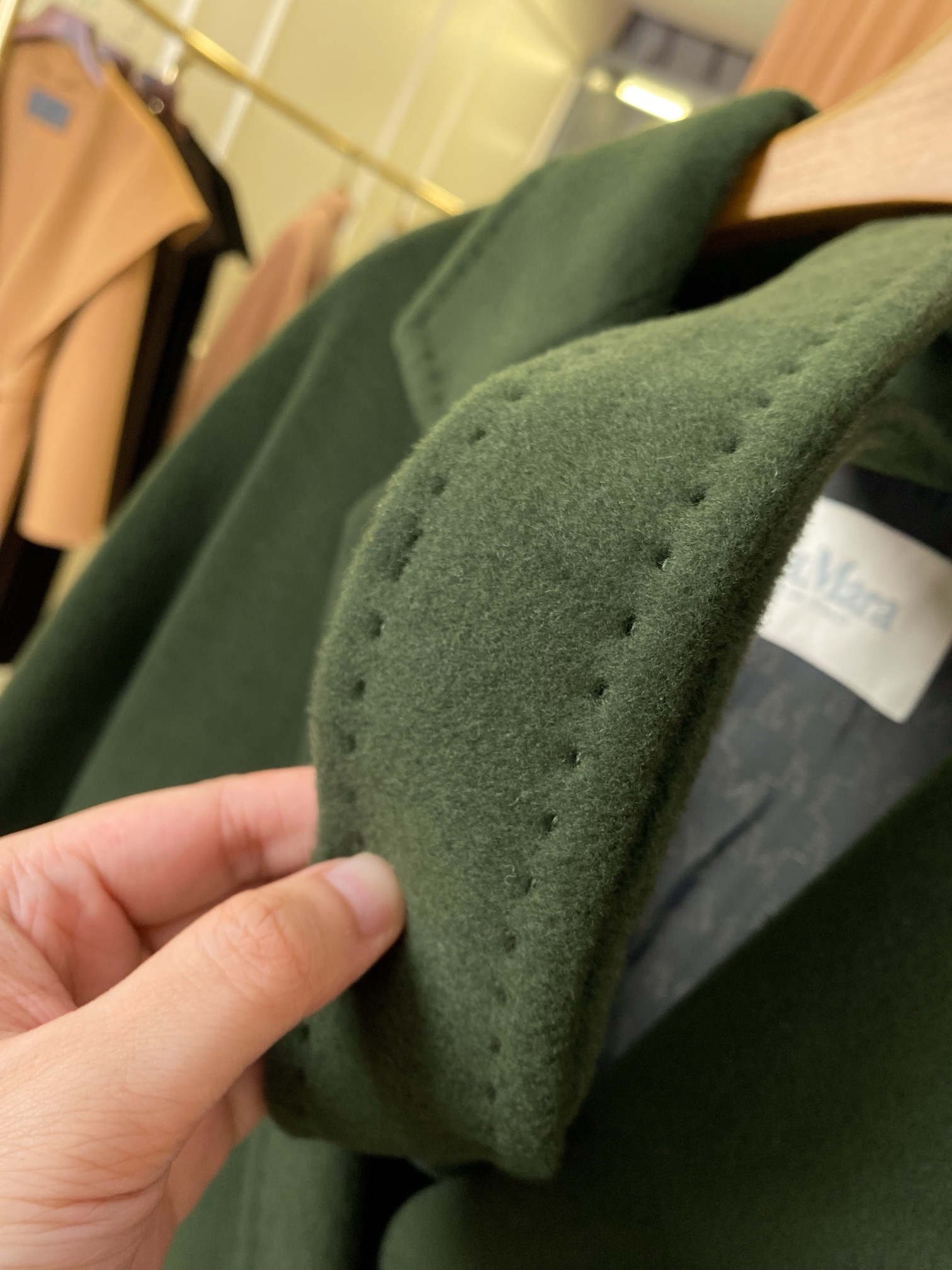 Пальто женское в стиле Max Mara Anne-Marie Beretta зелёного цвета