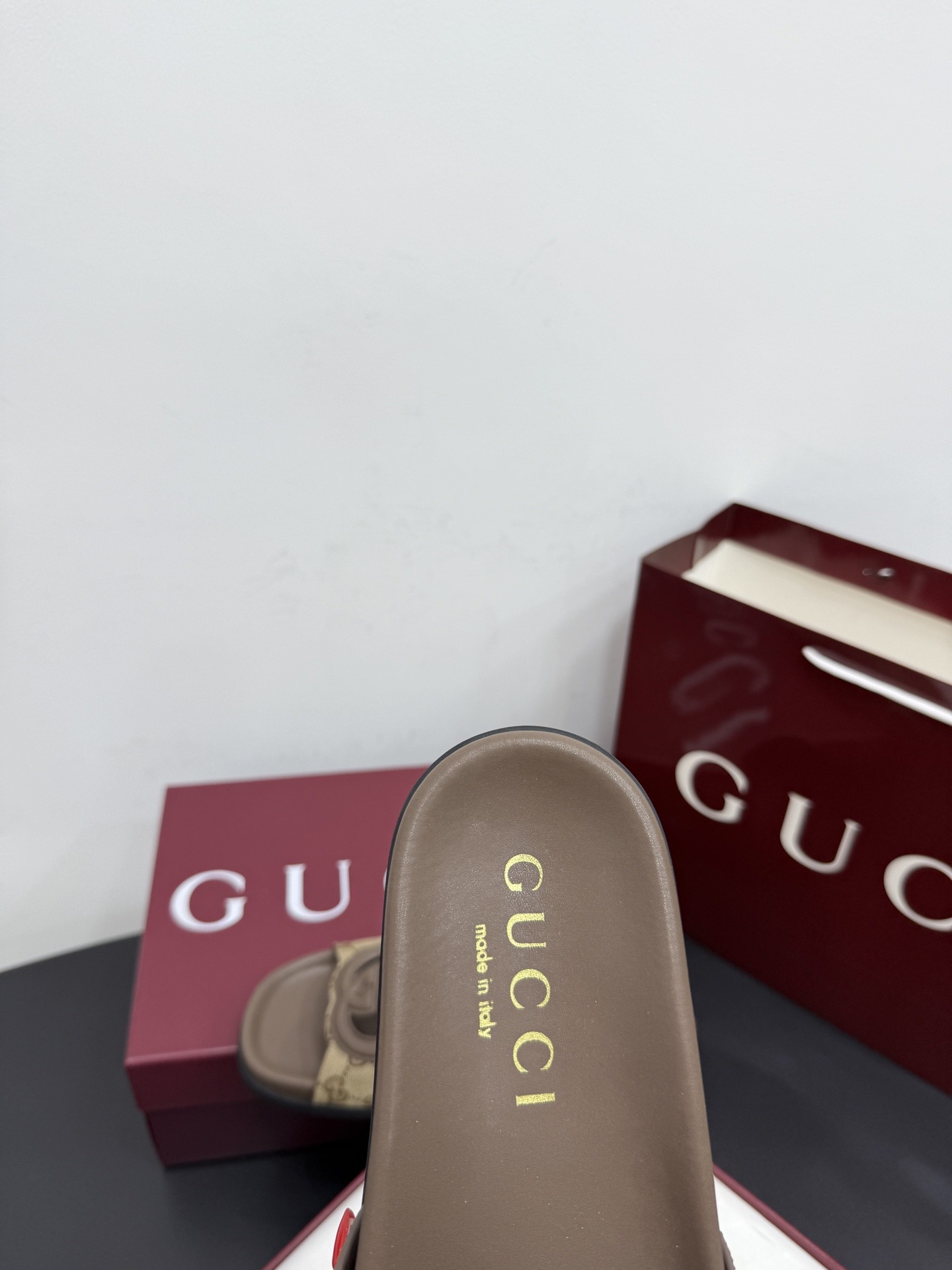 Мюли женские Gucci GG бежево-коричневого цвета