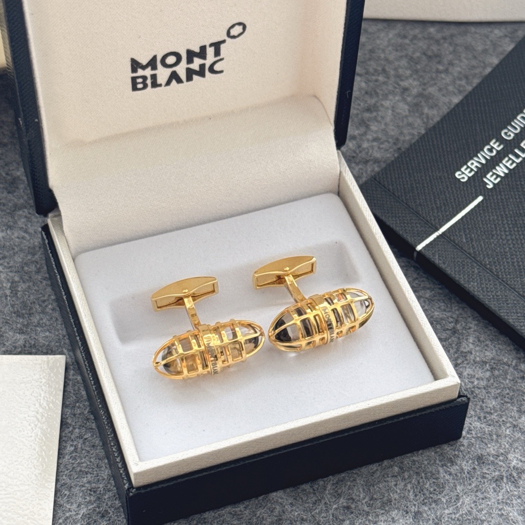 Запонки мужские Montblanc из металла овальной формы