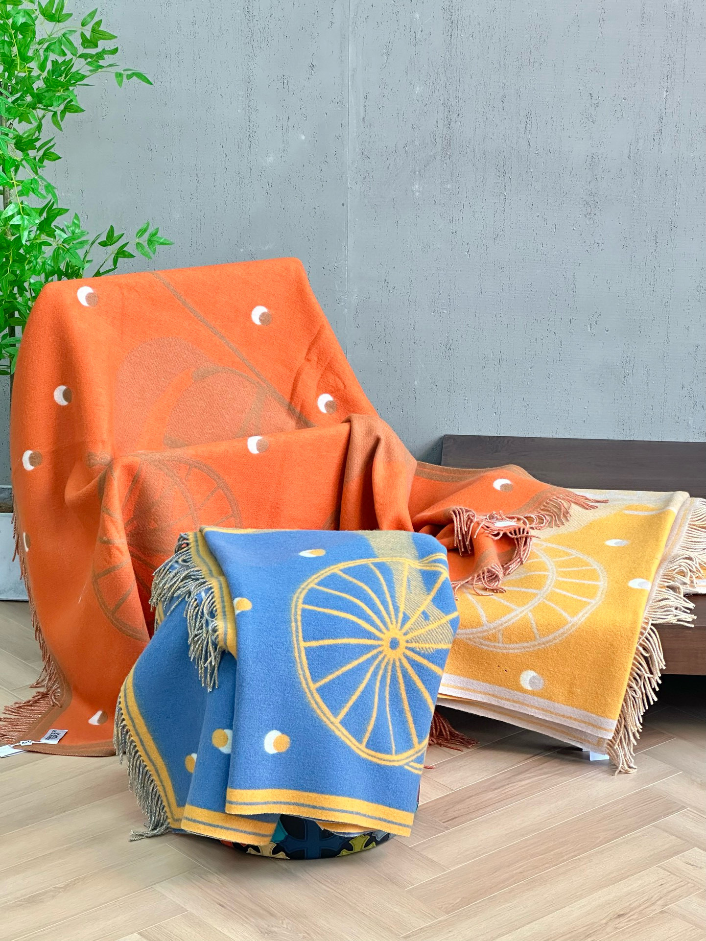 Плед унисекс в стиле Hermes Cheval Cabriolet из шерсти и кашемира (3 цвета)