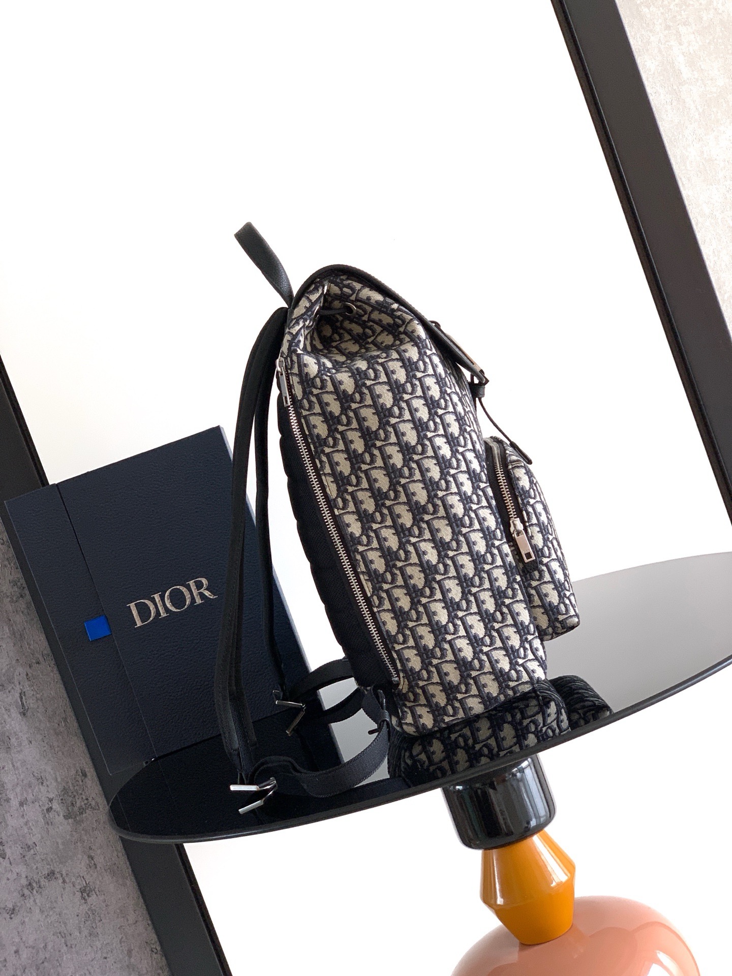 Рюкзак мужской Dior Heritage бежево-чёрного цвета