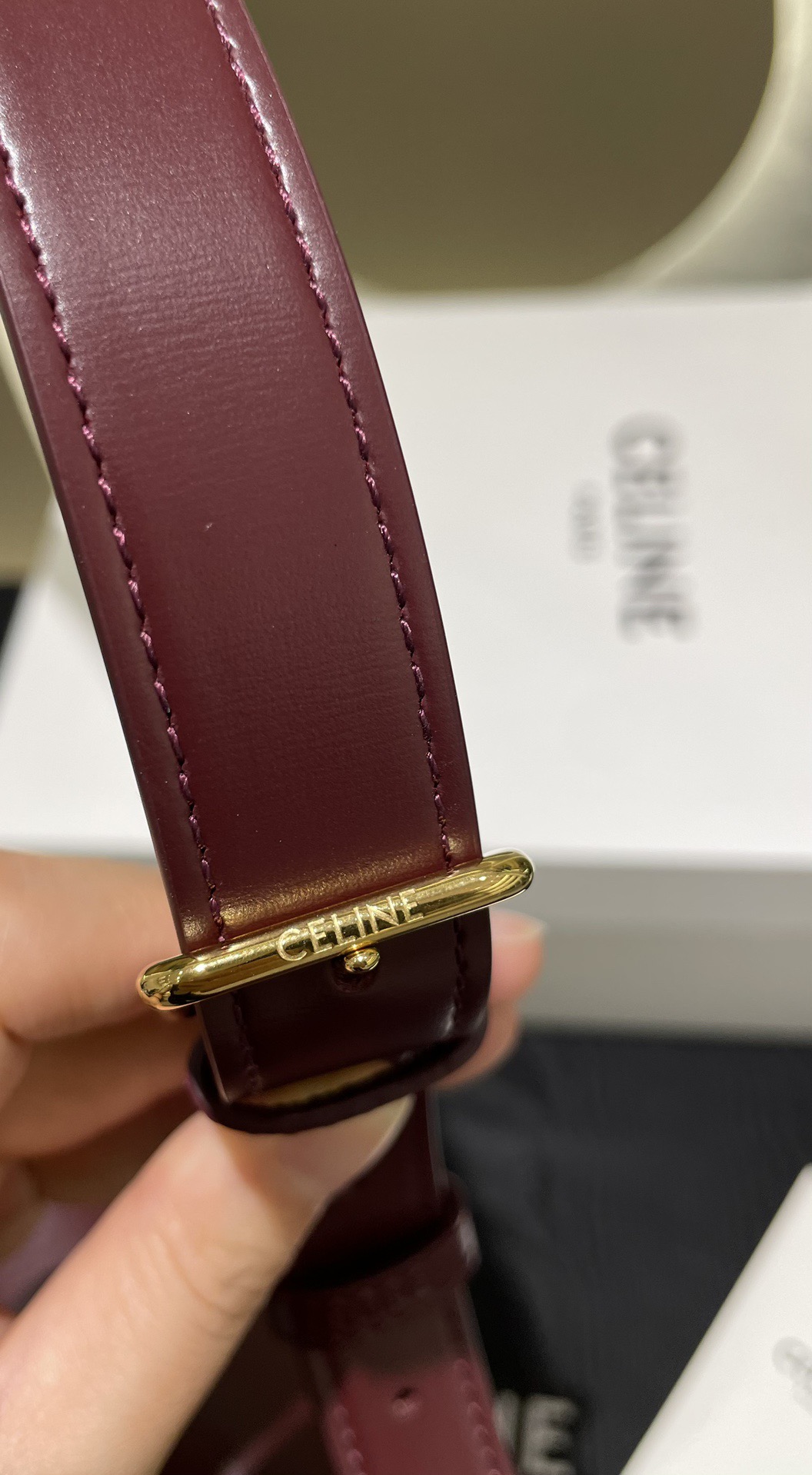 Сумка женская в стиле Celine Triomphe классическая средняя бордового цвета