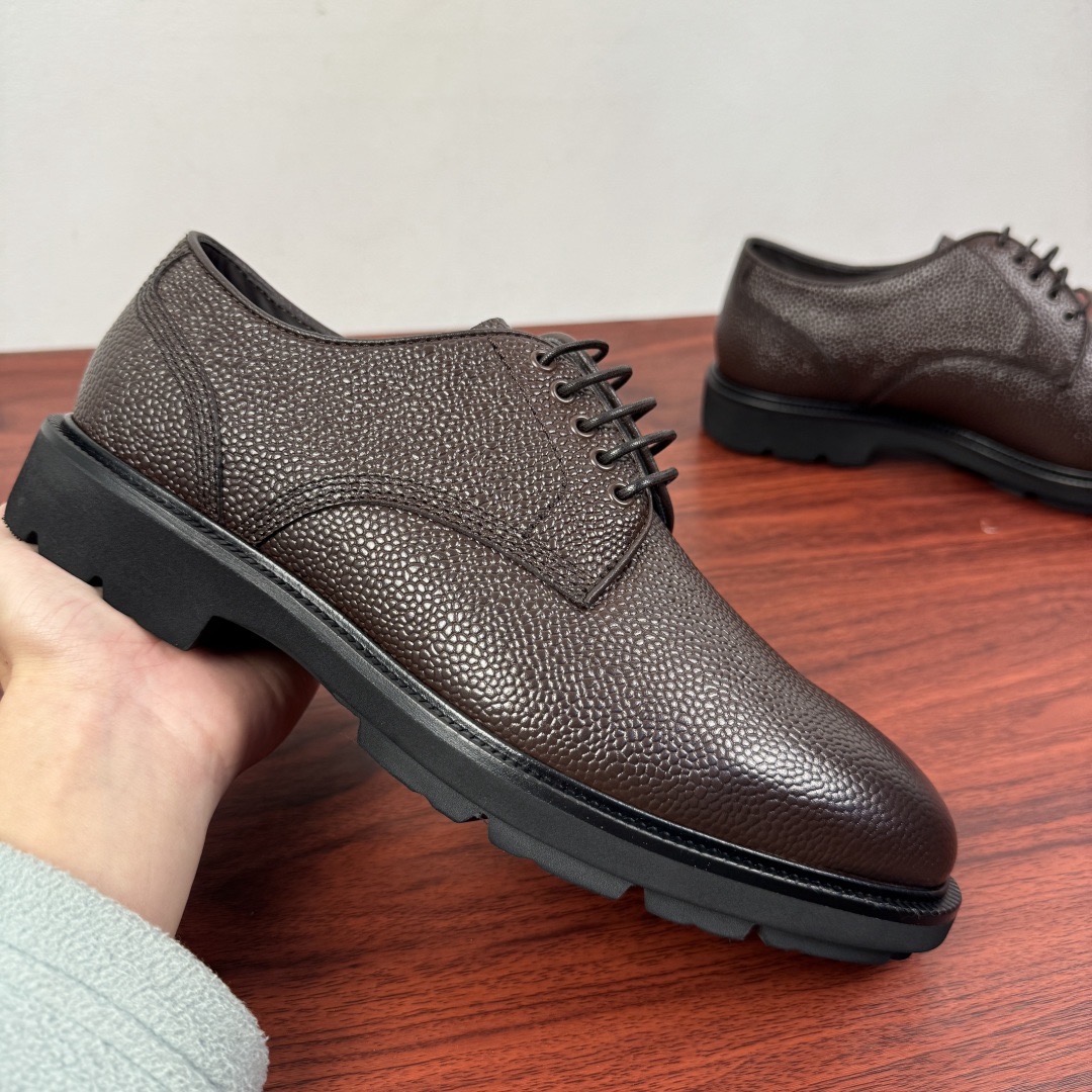 Туфли - дерби мужские в стиле Ermenegildo Zegna Aosta коричневого цвета