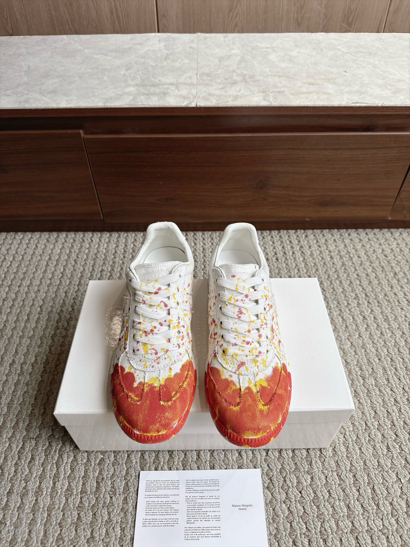Кроссовки Maison Margiela Replica Paint Splatter белого цвета