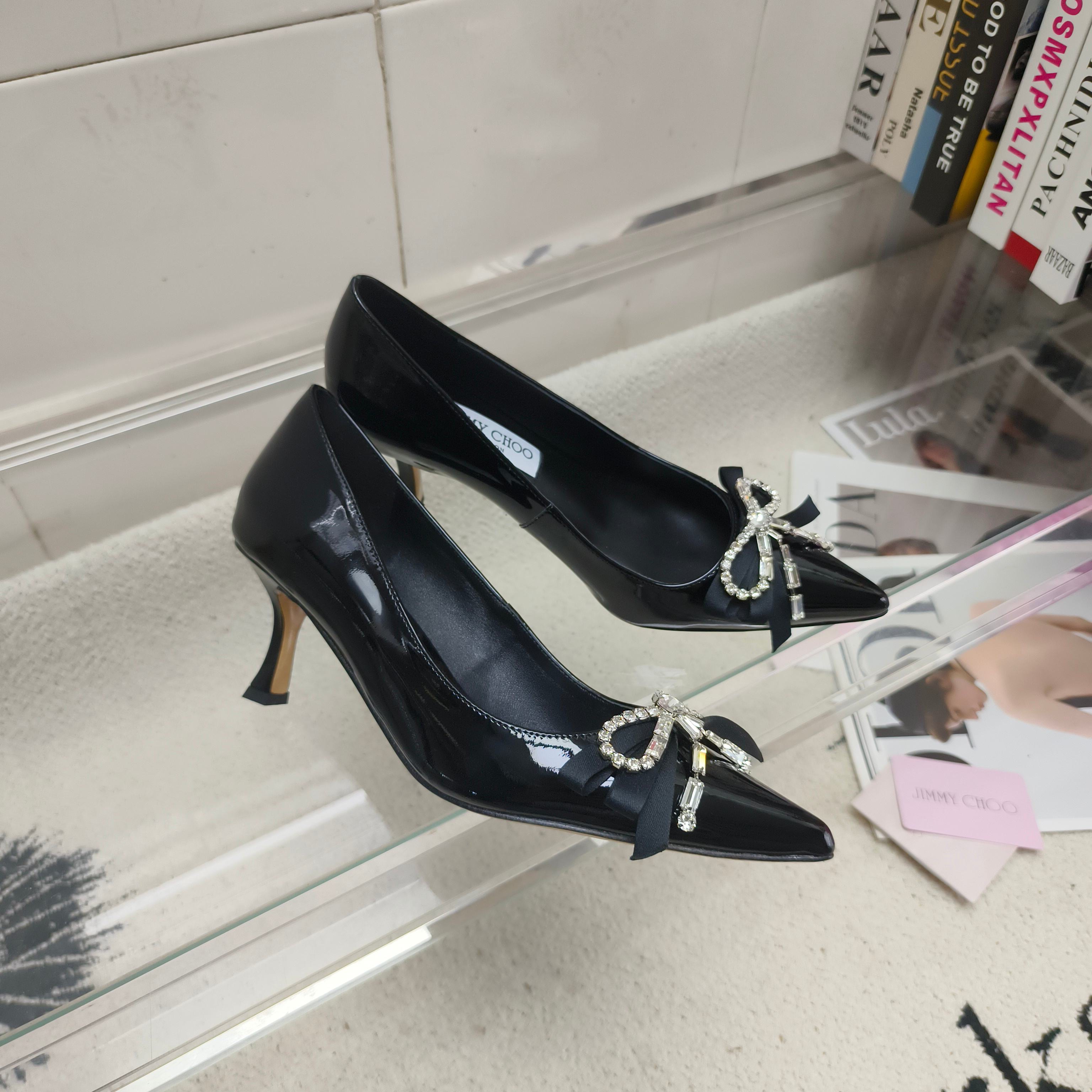 Туфли женские в стиле Jimmy Choo Auriа черного цвета