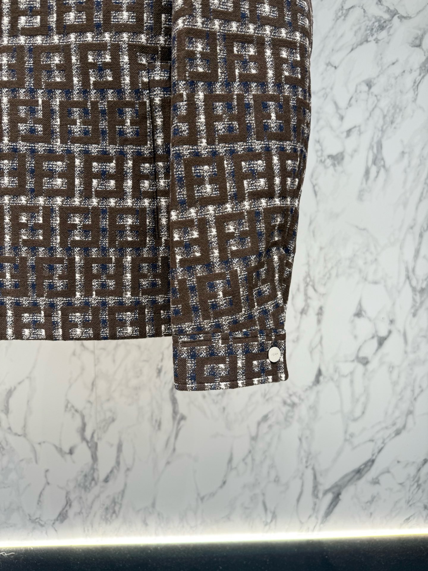 Куртка мужская Fendi FF Jacquard Blouson коричневого цвета с монограммой FF