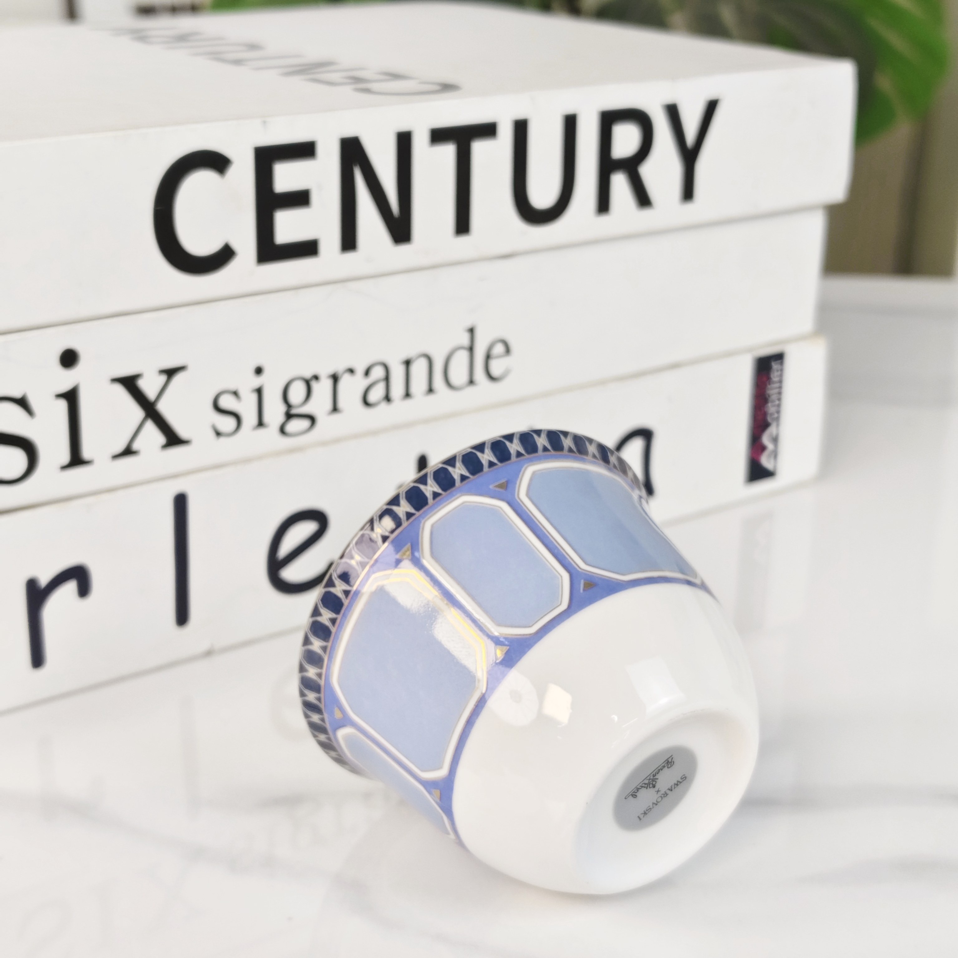 Чайный набор  в стиле Swarovski x Rosenthal из керамики синего цвета