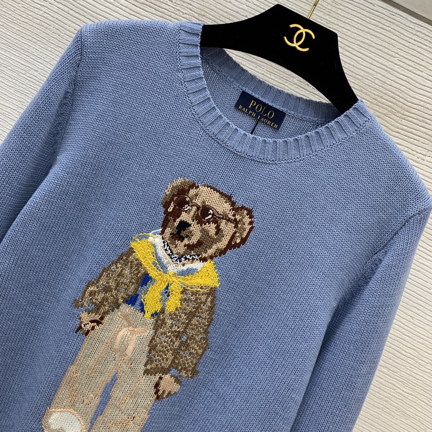 Джемпер женский в стиле Ralph Lauren с вышивкой медвежонка