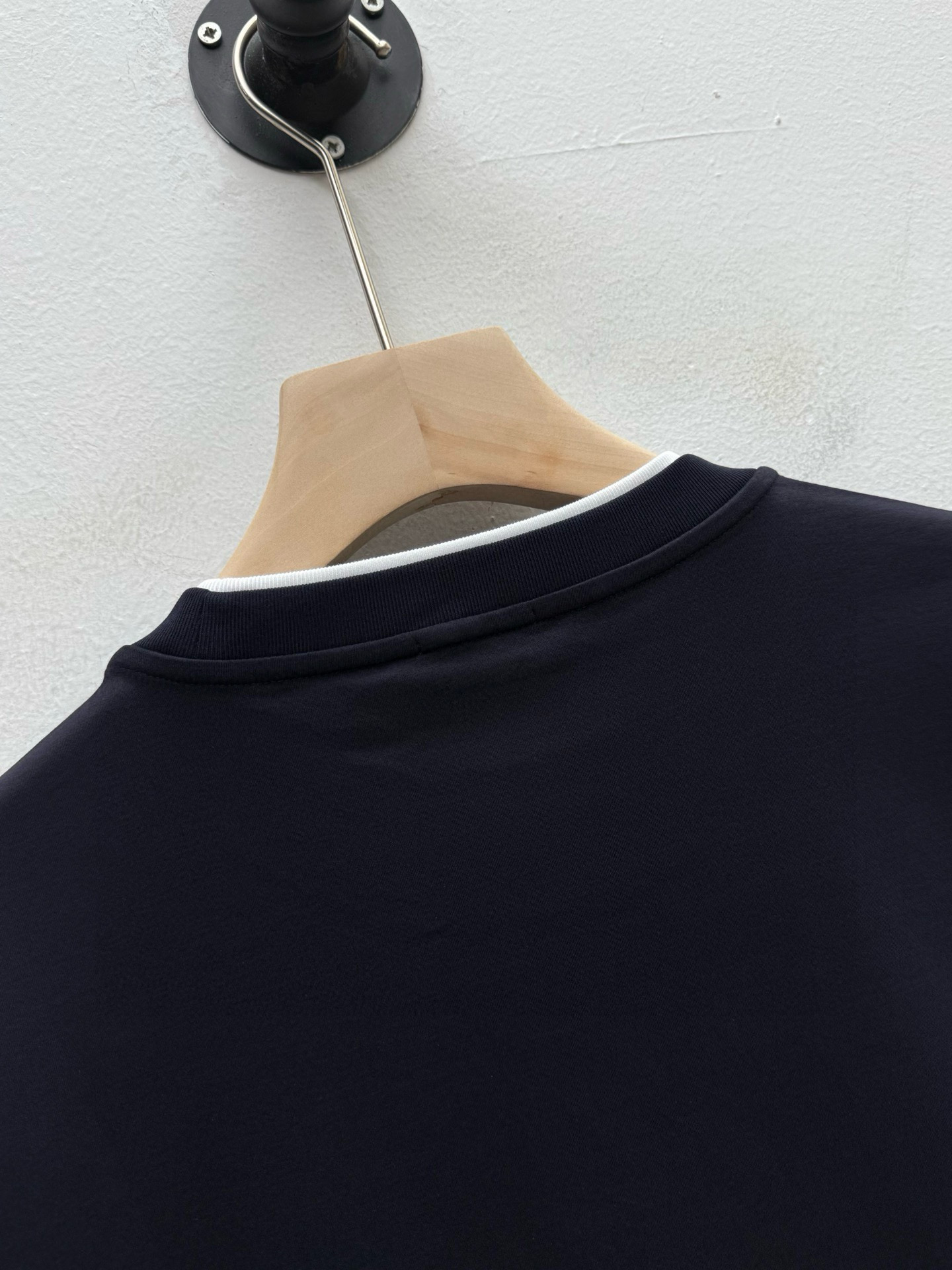 Лонгслив мужской в стиле Brioni Bri с эффектом двойного слоя из хлопка серого цвета