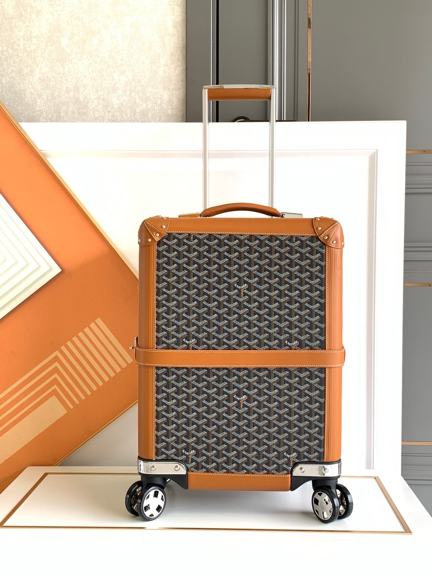 Чемодан Goyard Bourget PM коричневого цвета