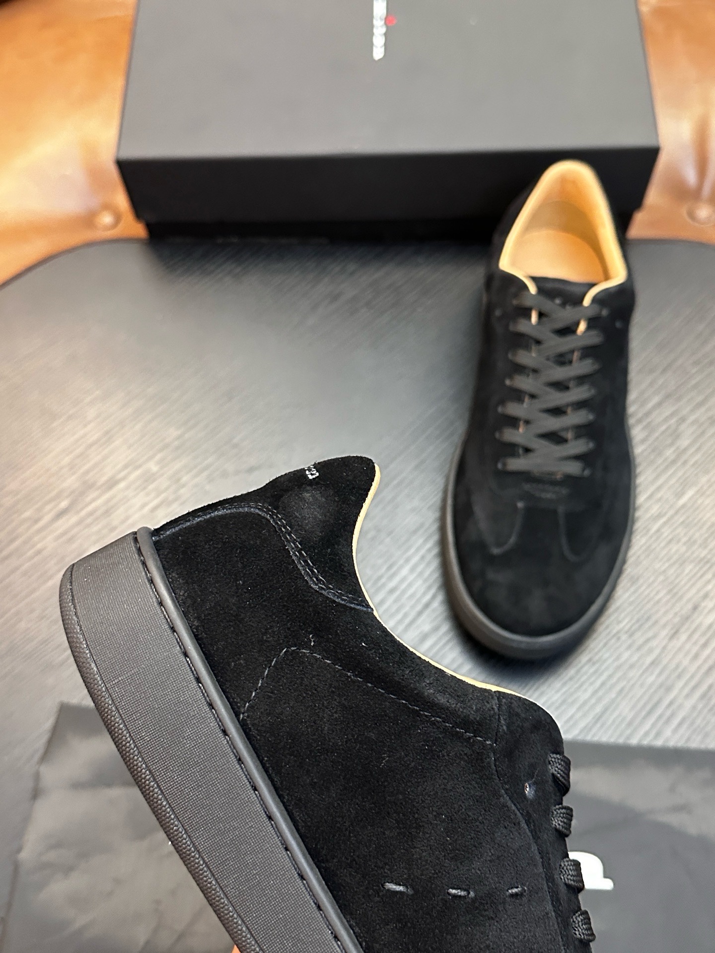 Кеды мужские в стиле Kiton чёрного цвета