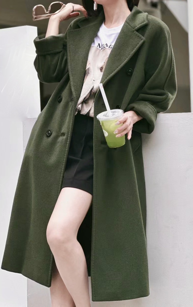 Пальто женское в стиле Max Mara Anne-Marie Beretta зелёного цвета