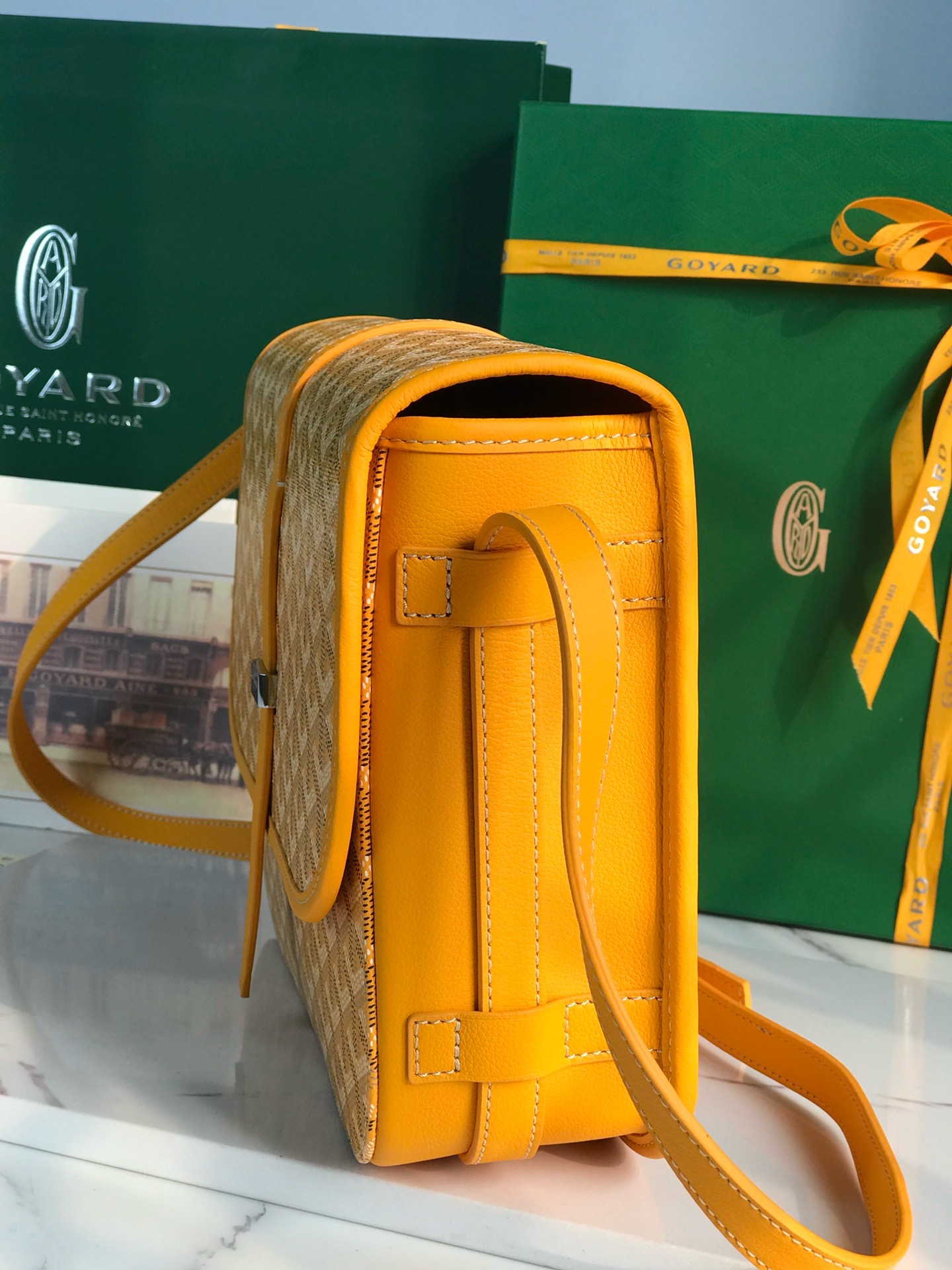Сумка женская Goyard Belvédère II жёлтого цвета