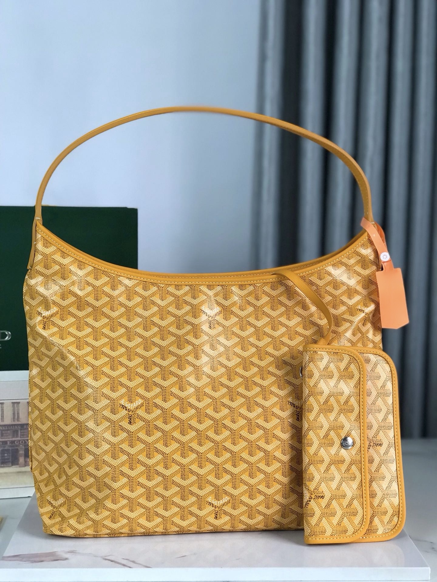 Сумка женская Goyard Hobo Bohème жёлтого цвета