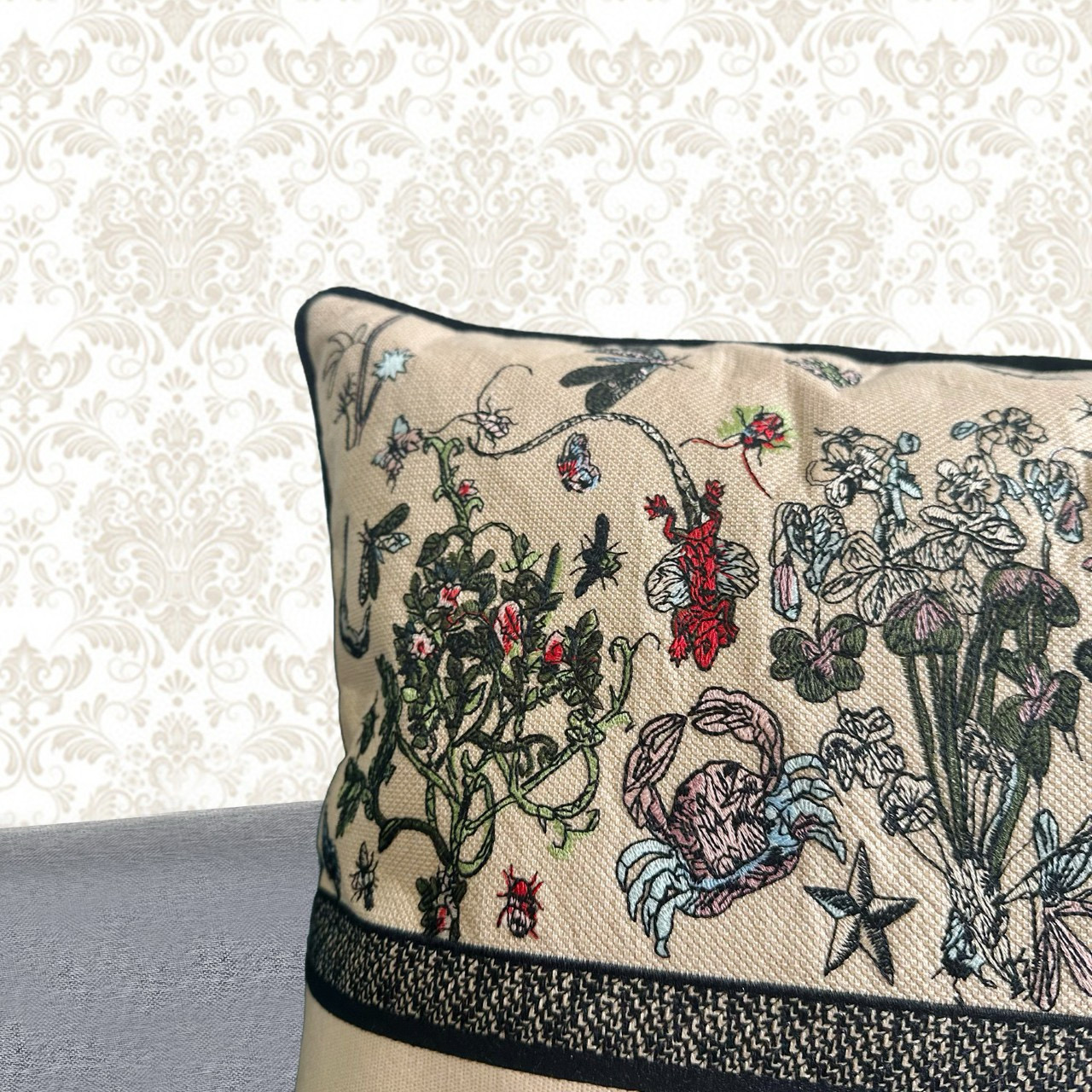  Подушка декоративная в стиле Dior с морским художественным принтом и картографическим принтом, 50×50 см