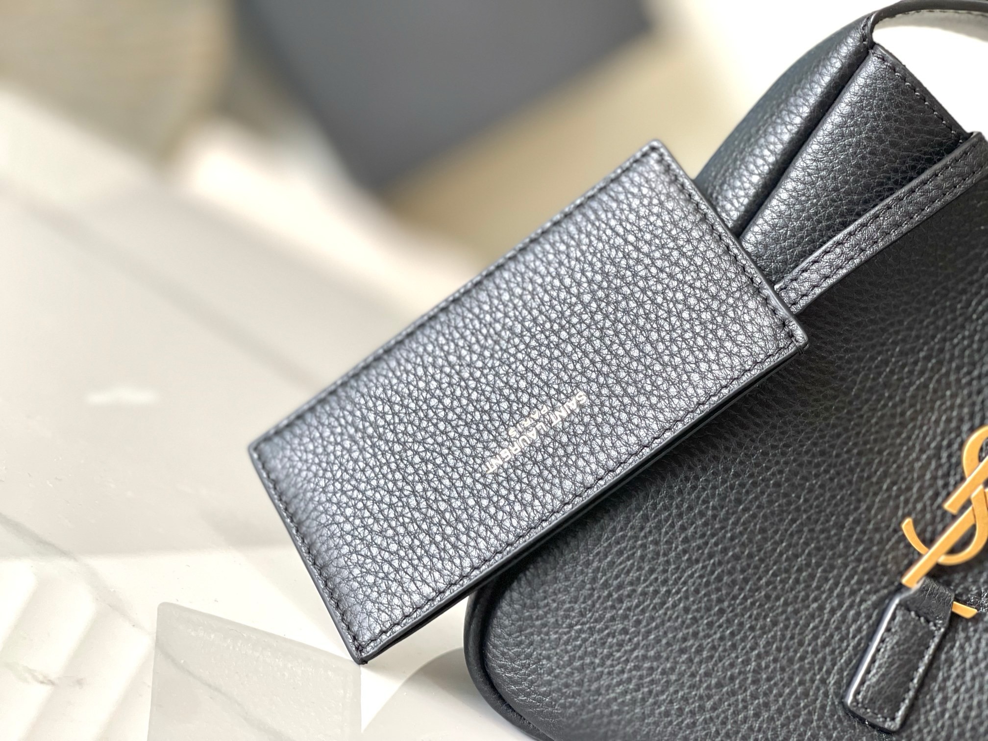 Сумка женская в стиле Saint Laurent Mini Hobo черного цвета