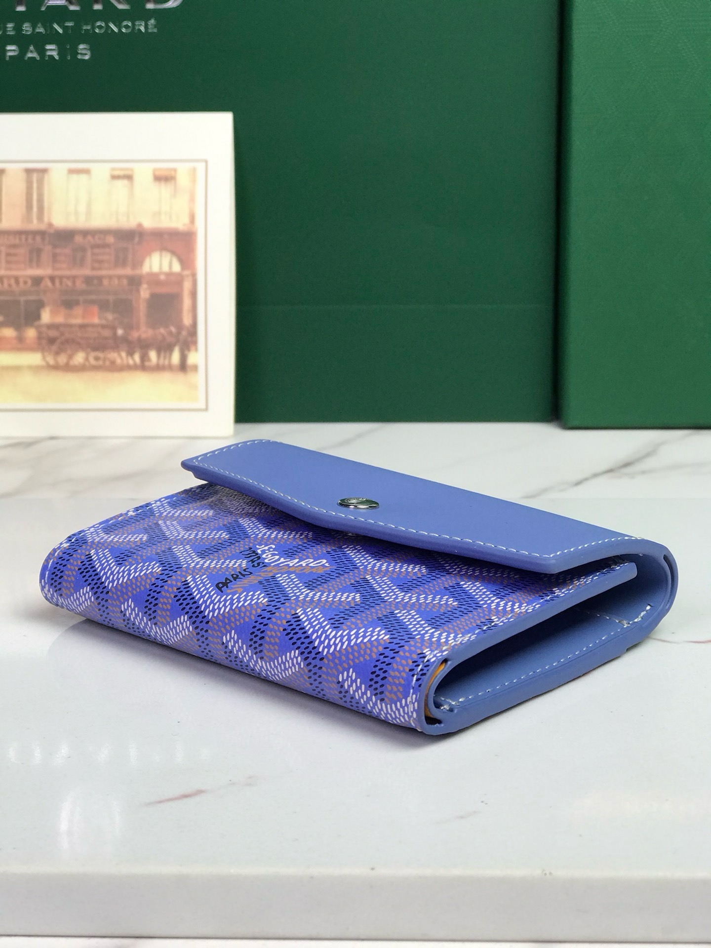 Кошелёк Goyard Saint-Gabriel синего цвета