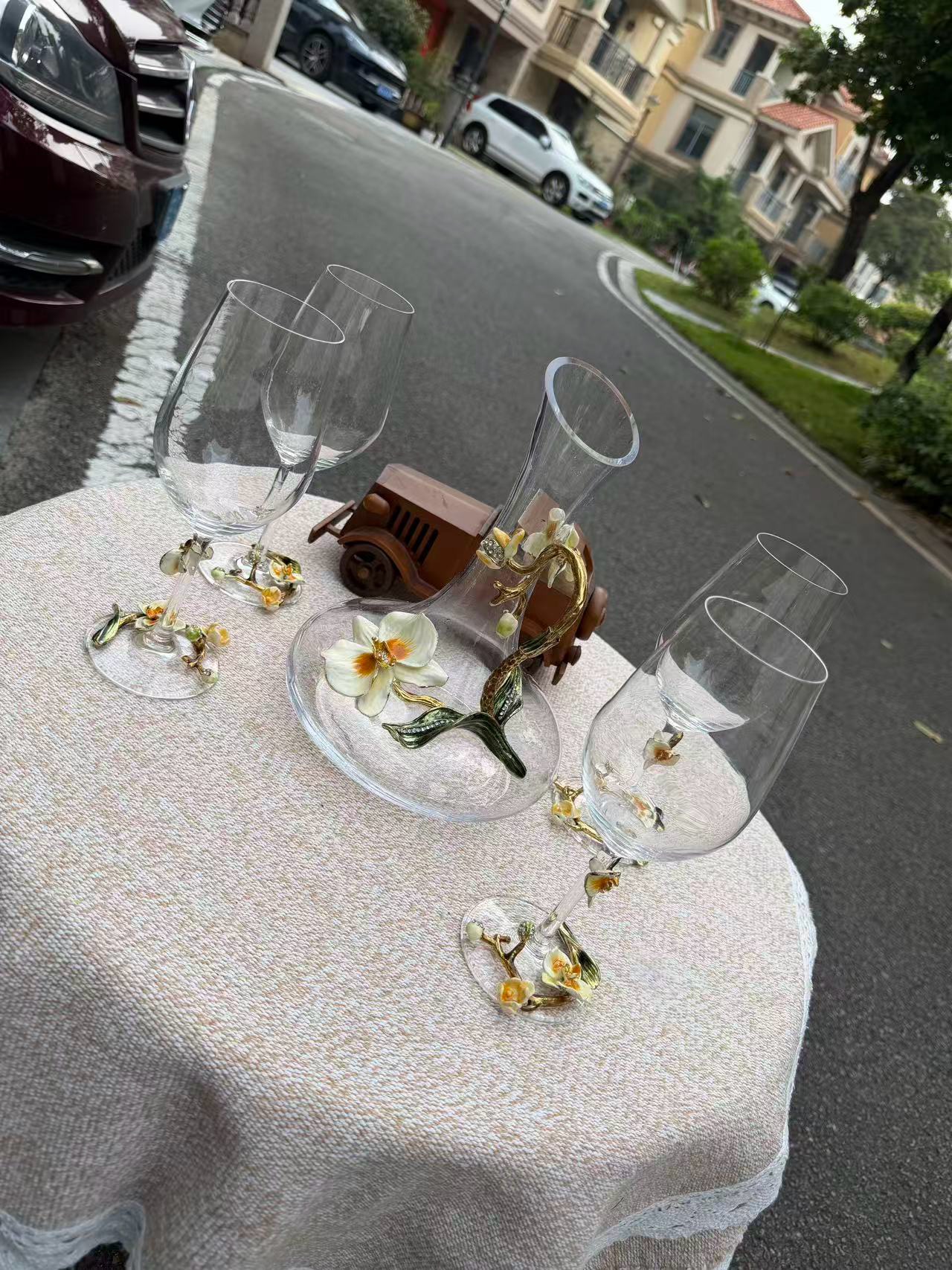 Набор бокалов в стиле Rosenthal с цветочным декором