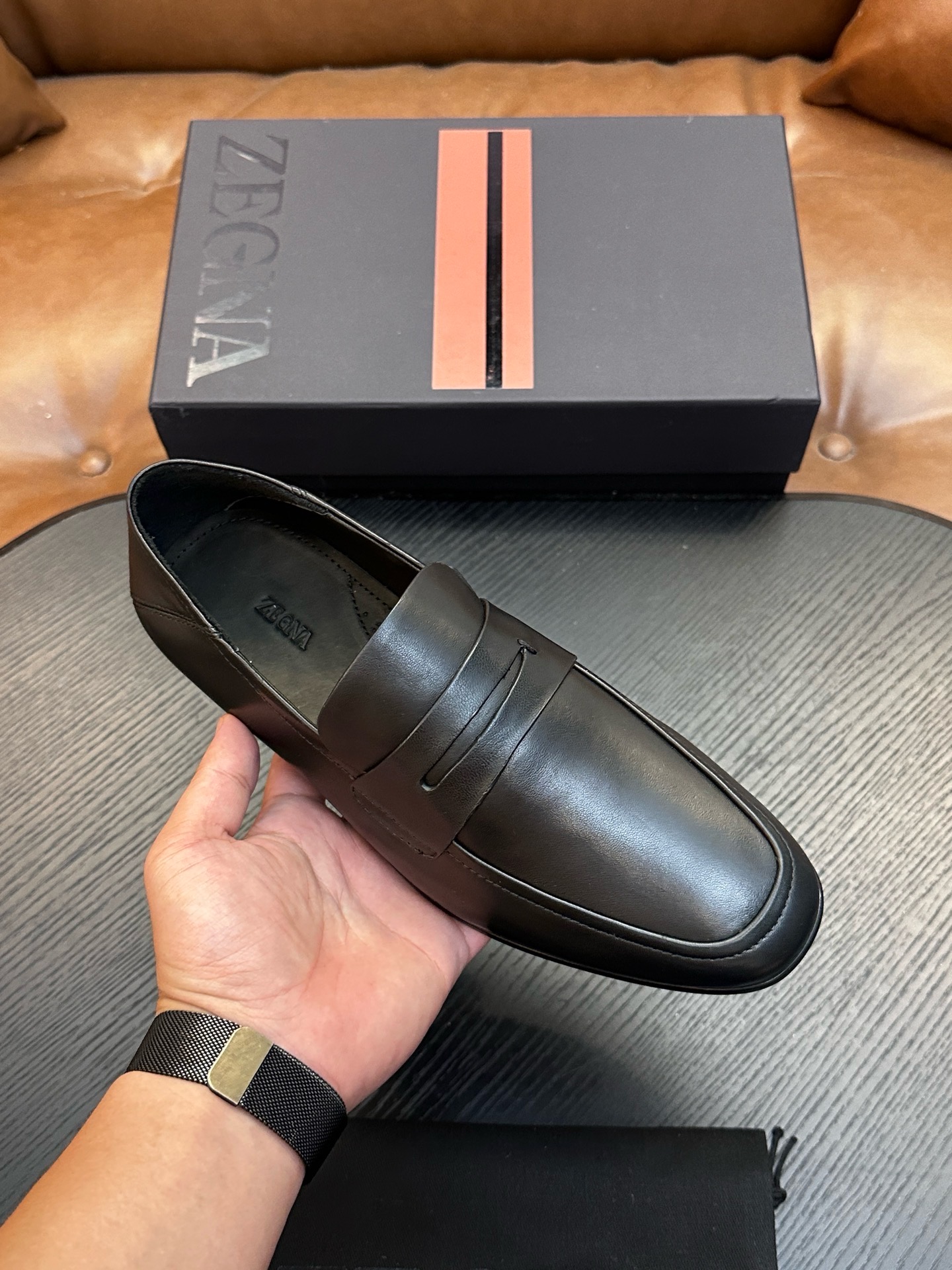 Лоферы мужские Zegna чёрного цвета