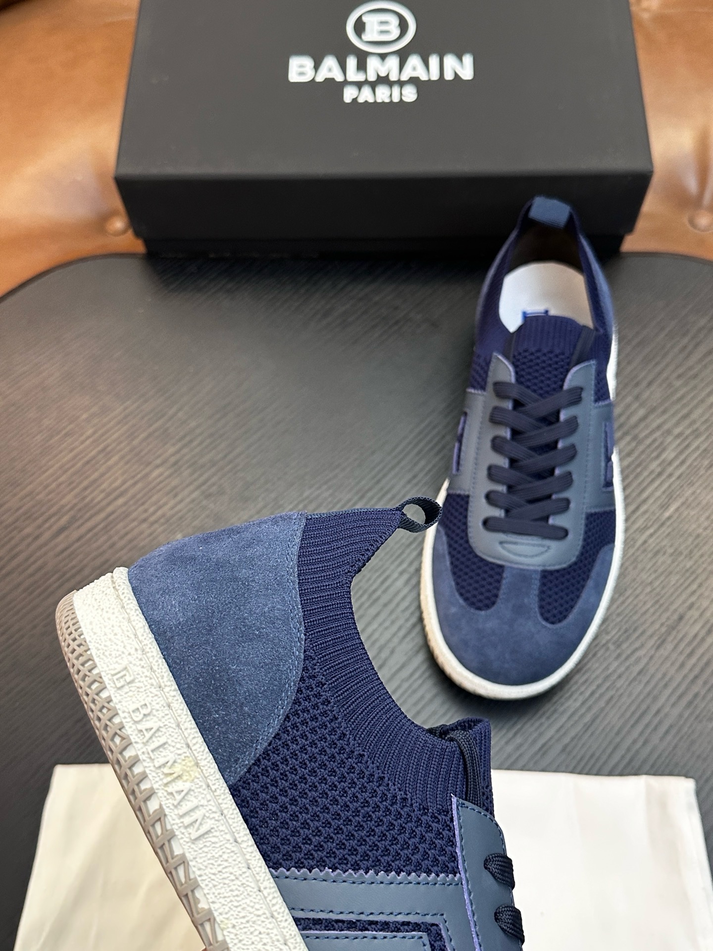Кроссовки мужские Balmain B-Skate  синего цвета
