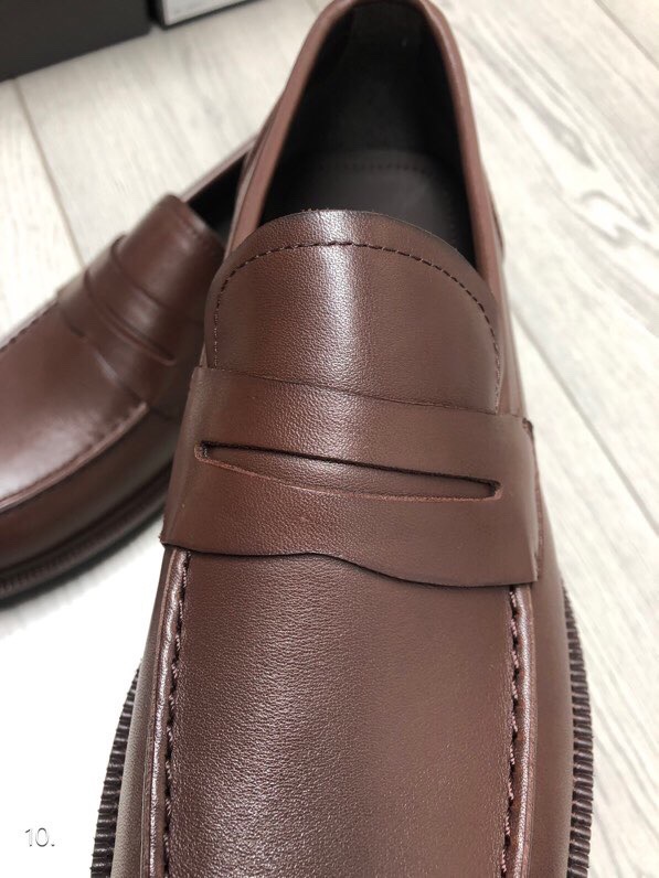 Лоферы мужские в стиле Zegna из натуральной кожи коричневого цвета