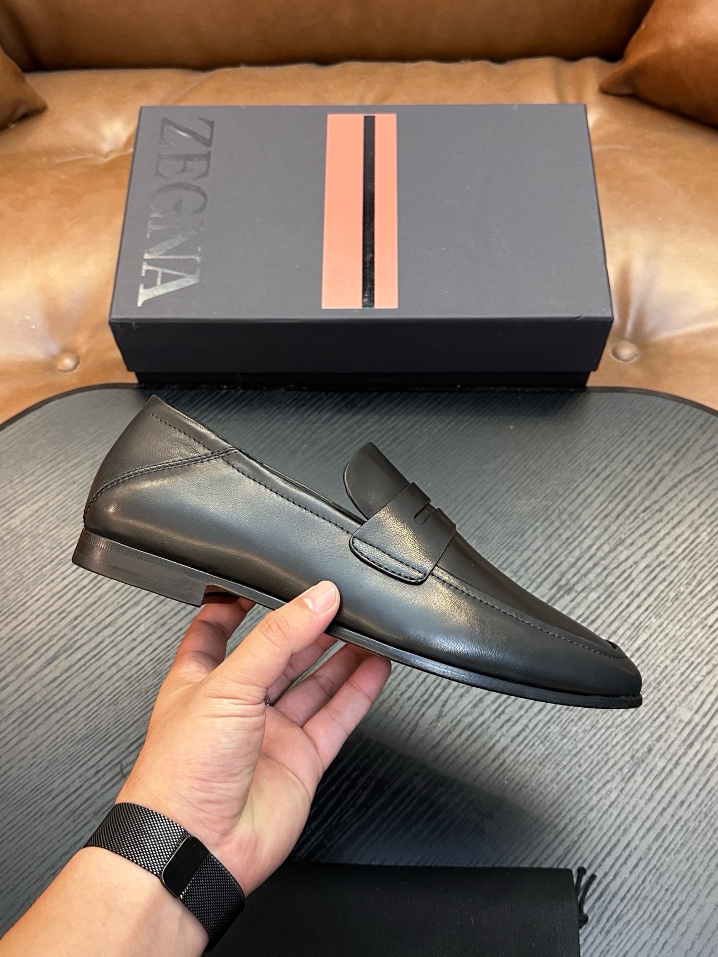 Лоферы мужские Zegna чёрного цвета