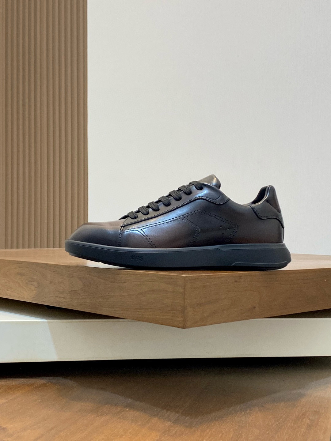 Кроссовки мужские в стиле Berluti тёмно-коричневого цвета