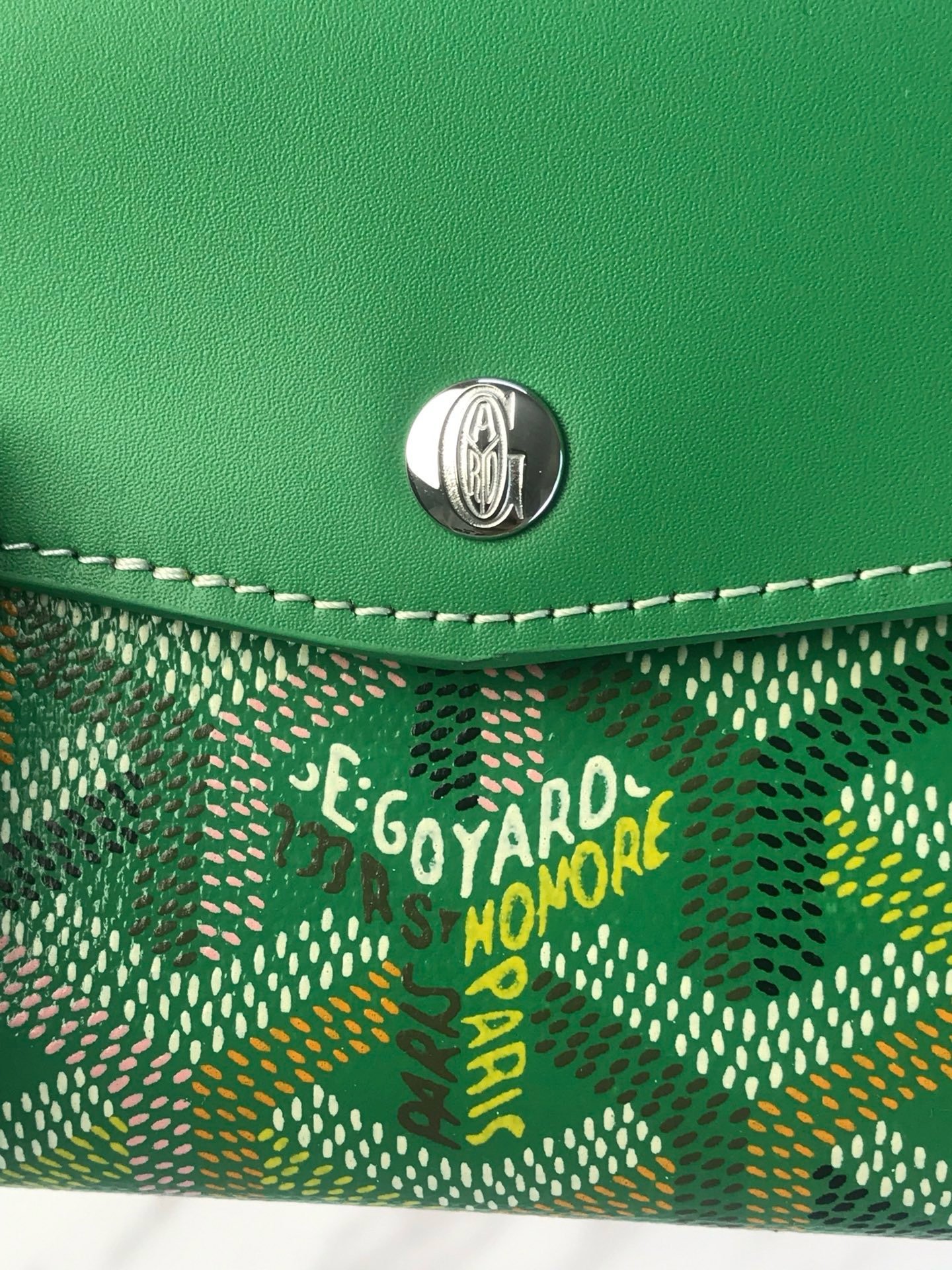 Кошелёк Goyard Saint-Gabriel Multicolour зелёного цвета