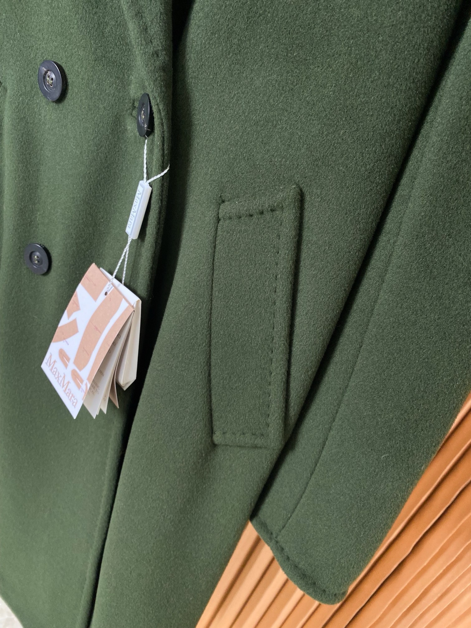 Пальто женское в стиле Max Mara Anne-Marie Beretta зелёного цвета