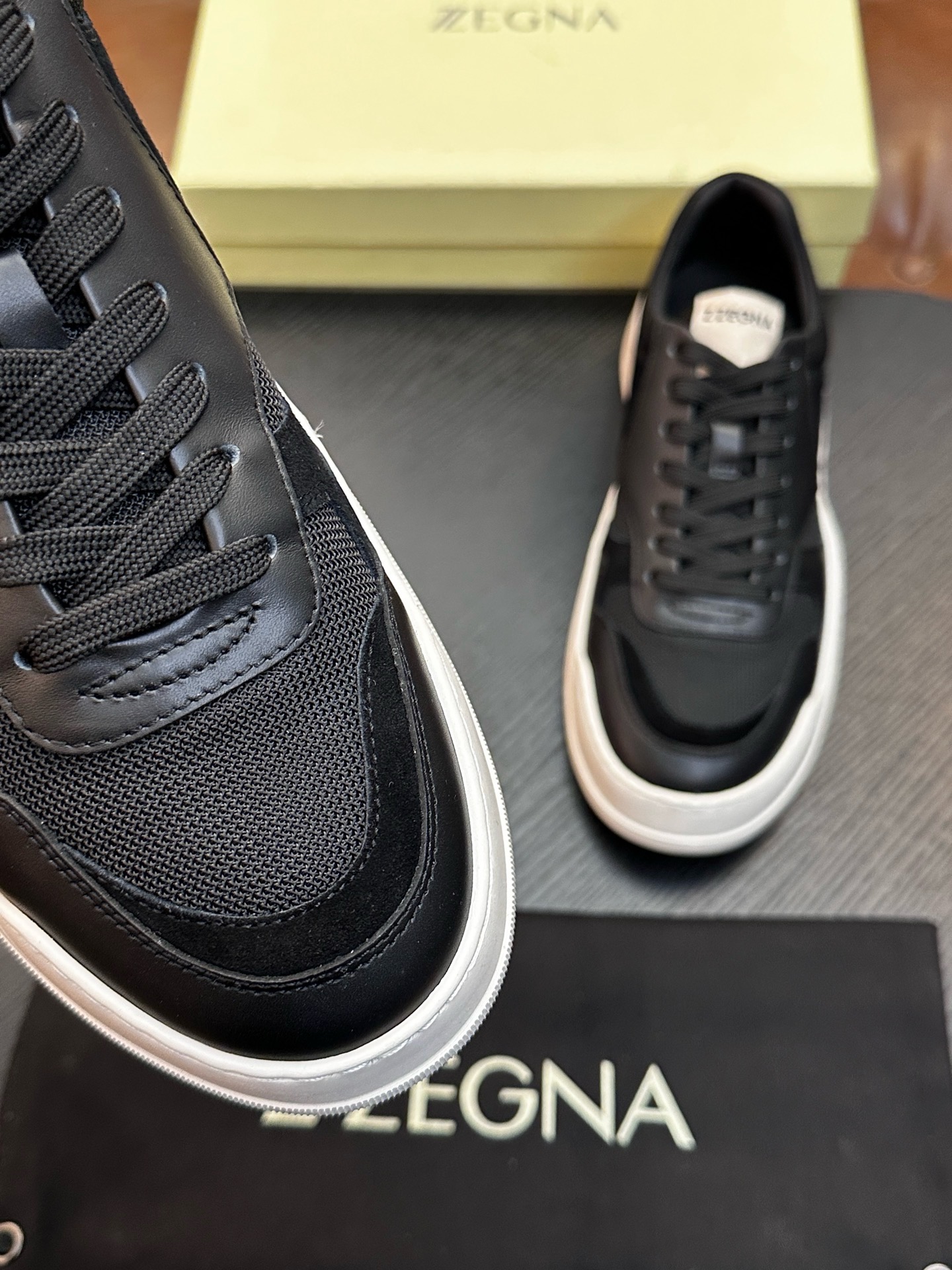 Кроссовки мужские Zegna Triple Stitch Monte чёрного цвета