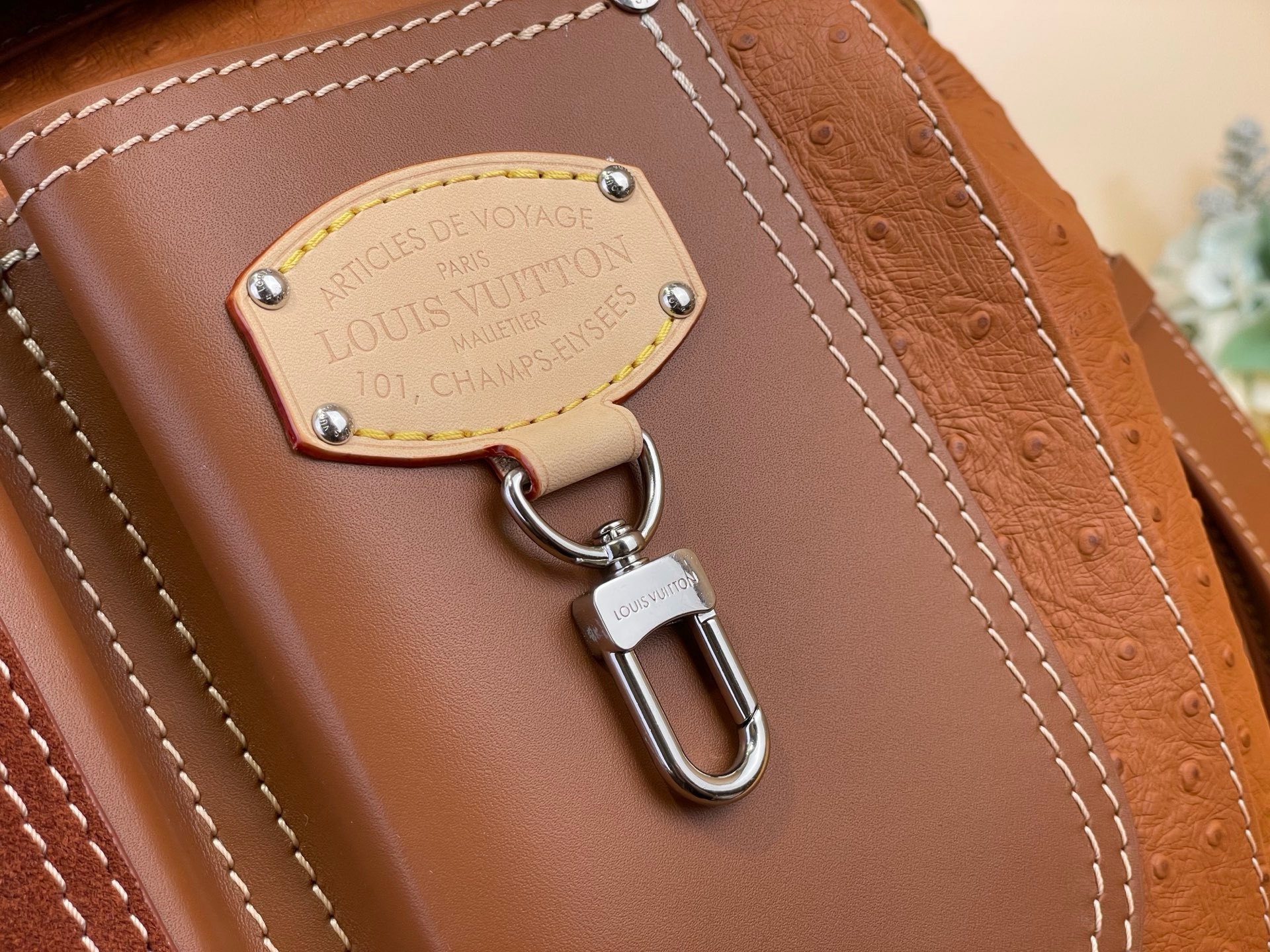 Сумка женская в стиле Louis Vuitton Steamer 40 коньячного цвета
