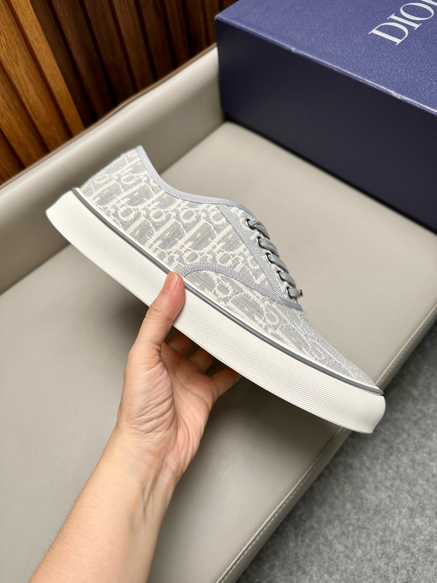 Кеды мужские Dior B23 League серого цвета