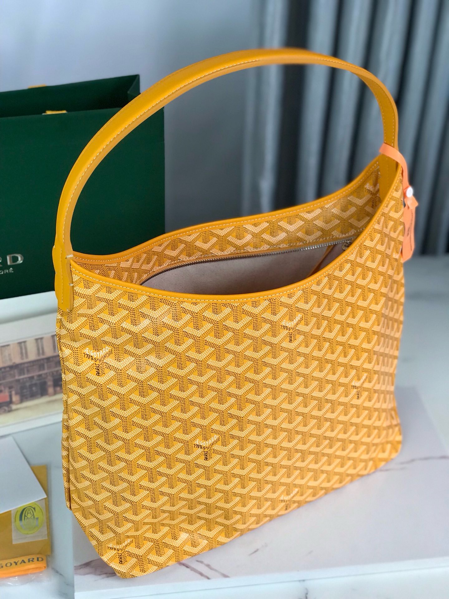 Сумка женская Goyard Hobo Bohème жёлтого цвета