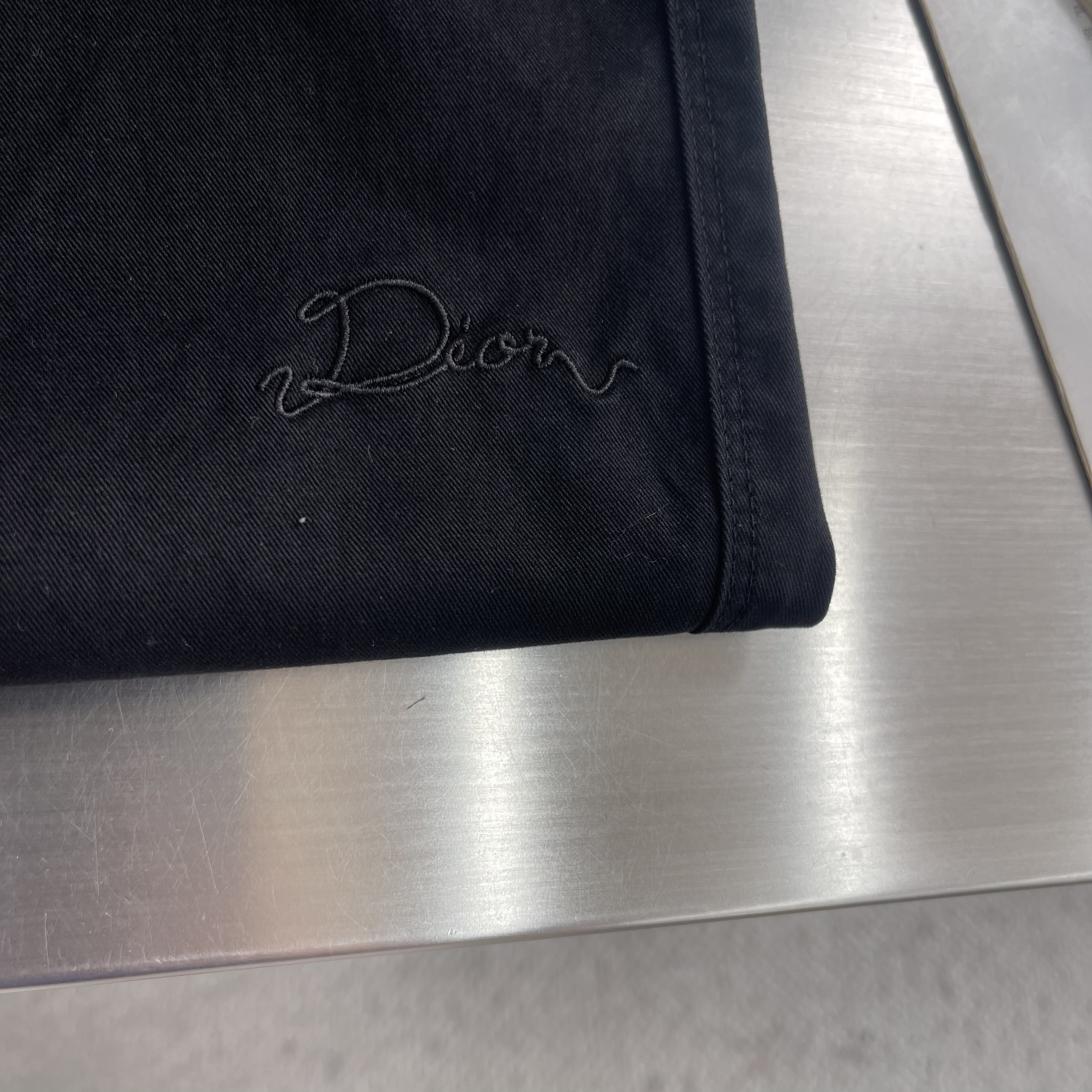 Брюки мужские в стиле Dior из хлопка чёрного цвета карго с эластичным поясом