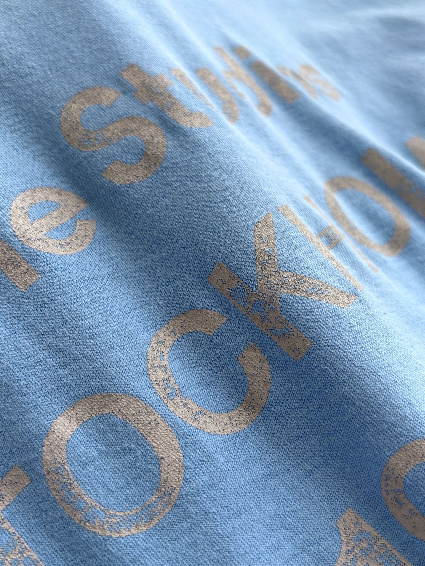 Лонгслив унисекс в стиле Acne Studios из хлопка и льна голубого цвета свободного кроя