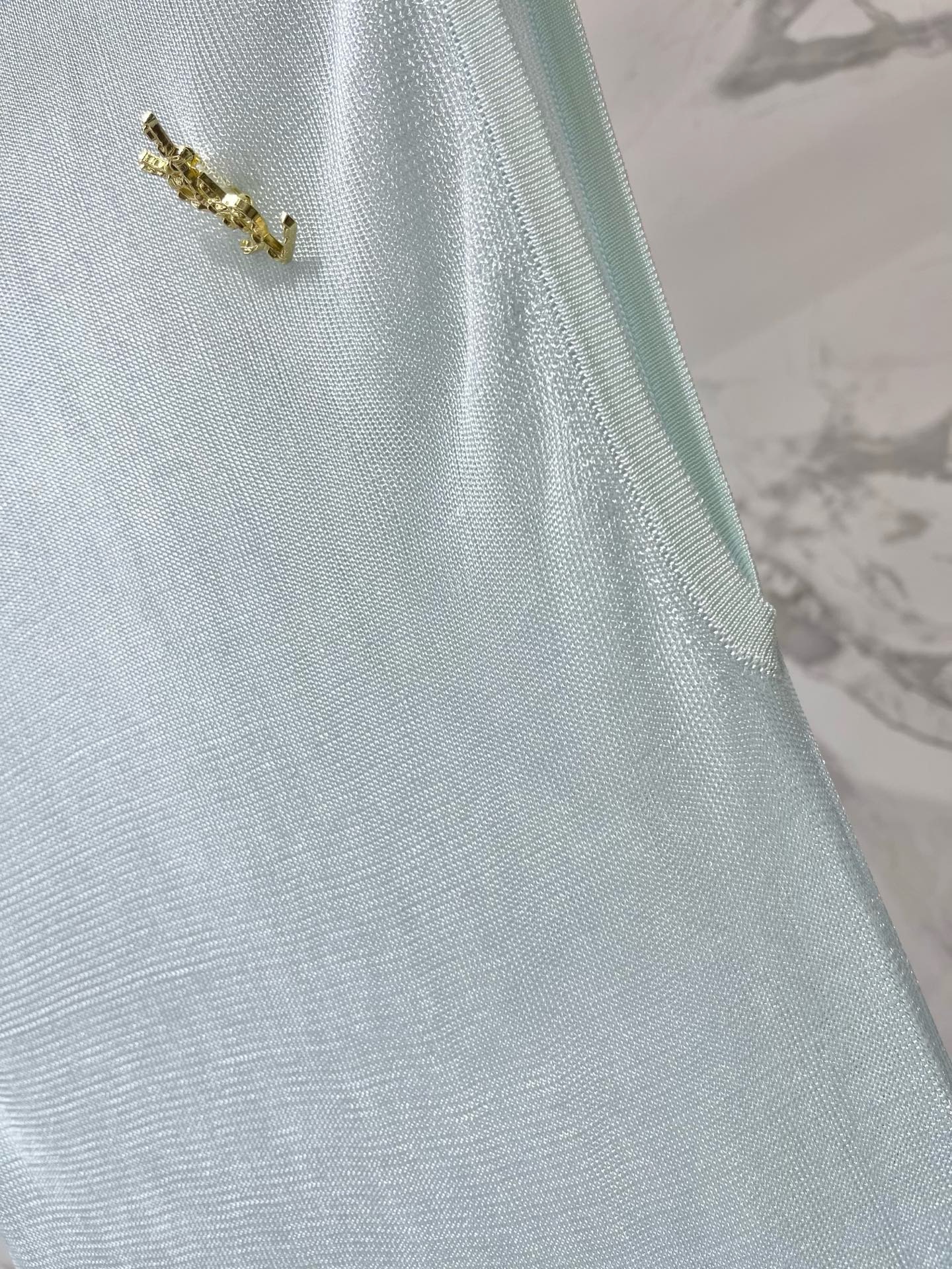 Топ женский Saint Laurent мятного цвета с высокой горловиной