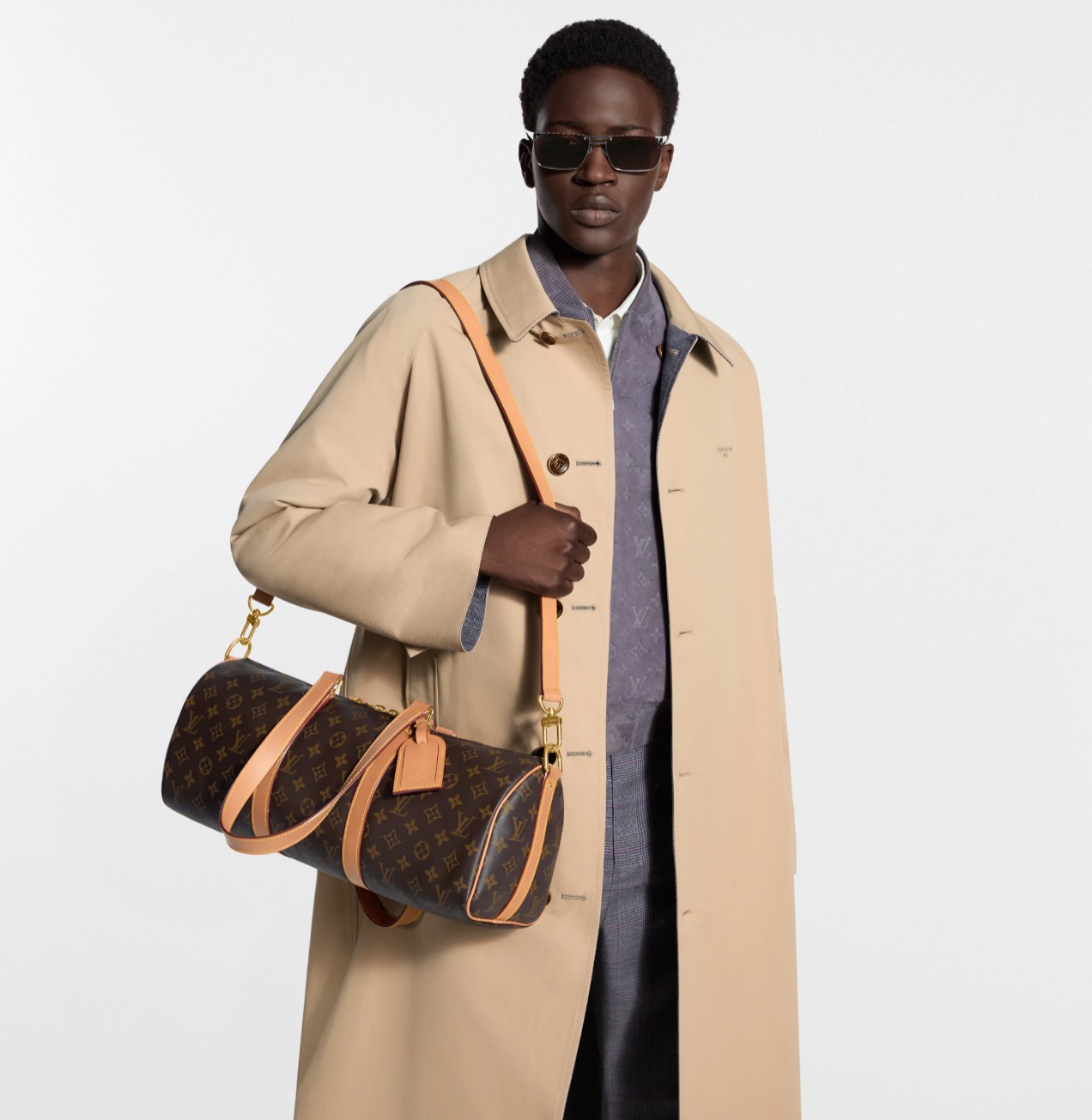 Сумка унисекс в стиле Louis Vuitton Needle Keepall цилиндрическая Monogram