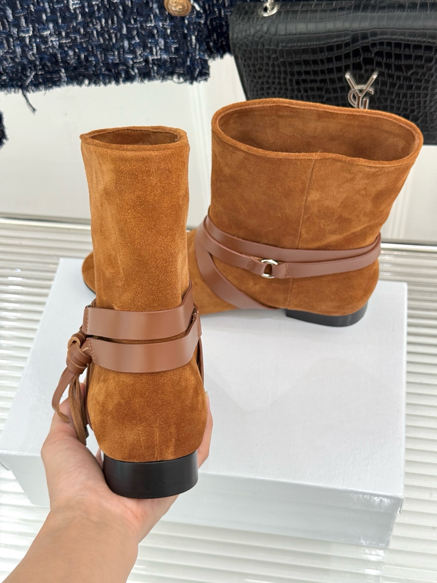 Ботильоны женские Isabel Marant Letiz Boots с завязками золотисто-коричневого цвета