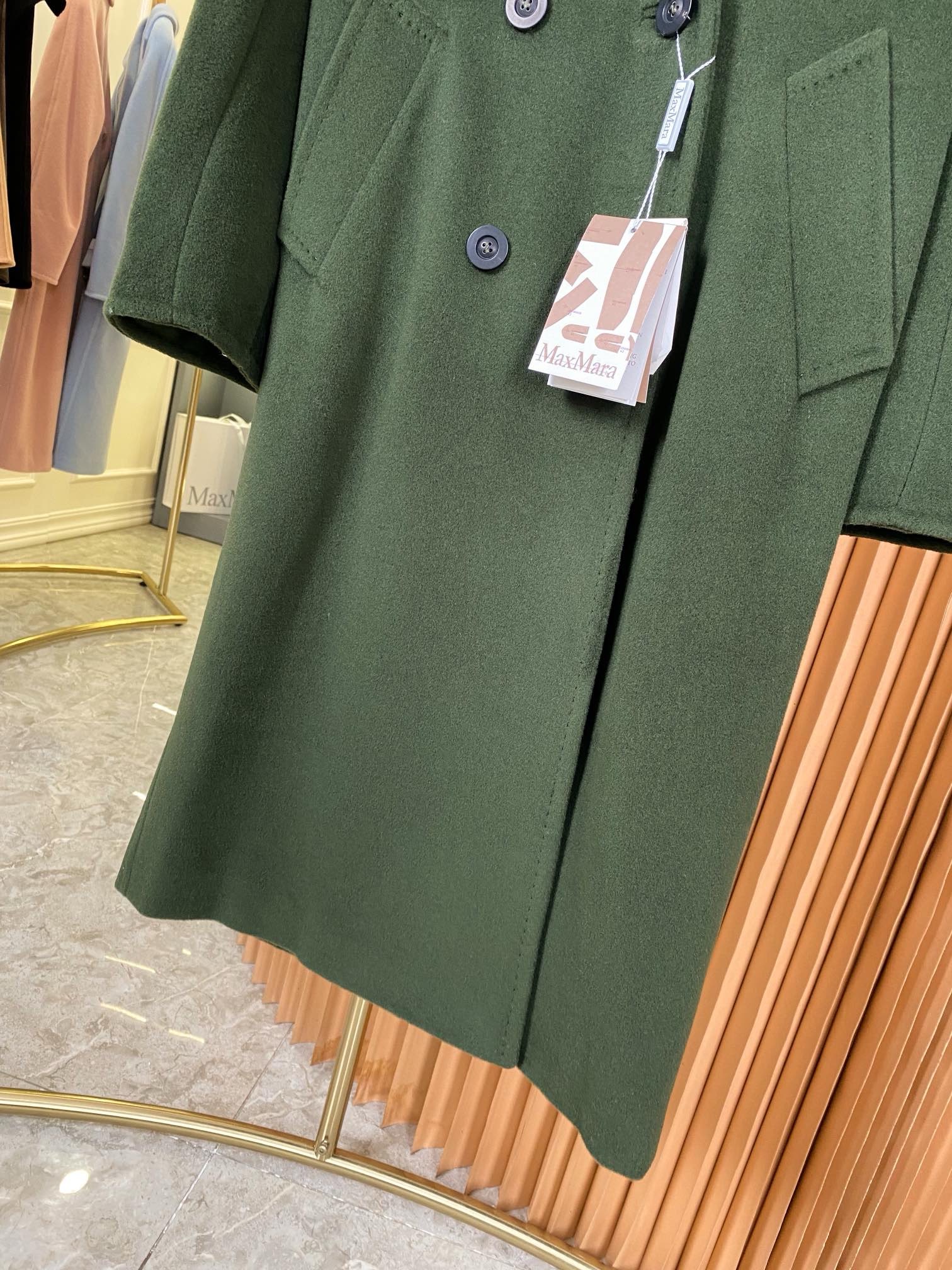 Пальто женское в стиле Max Mara Anne-Marie Beretta зелёного цвета