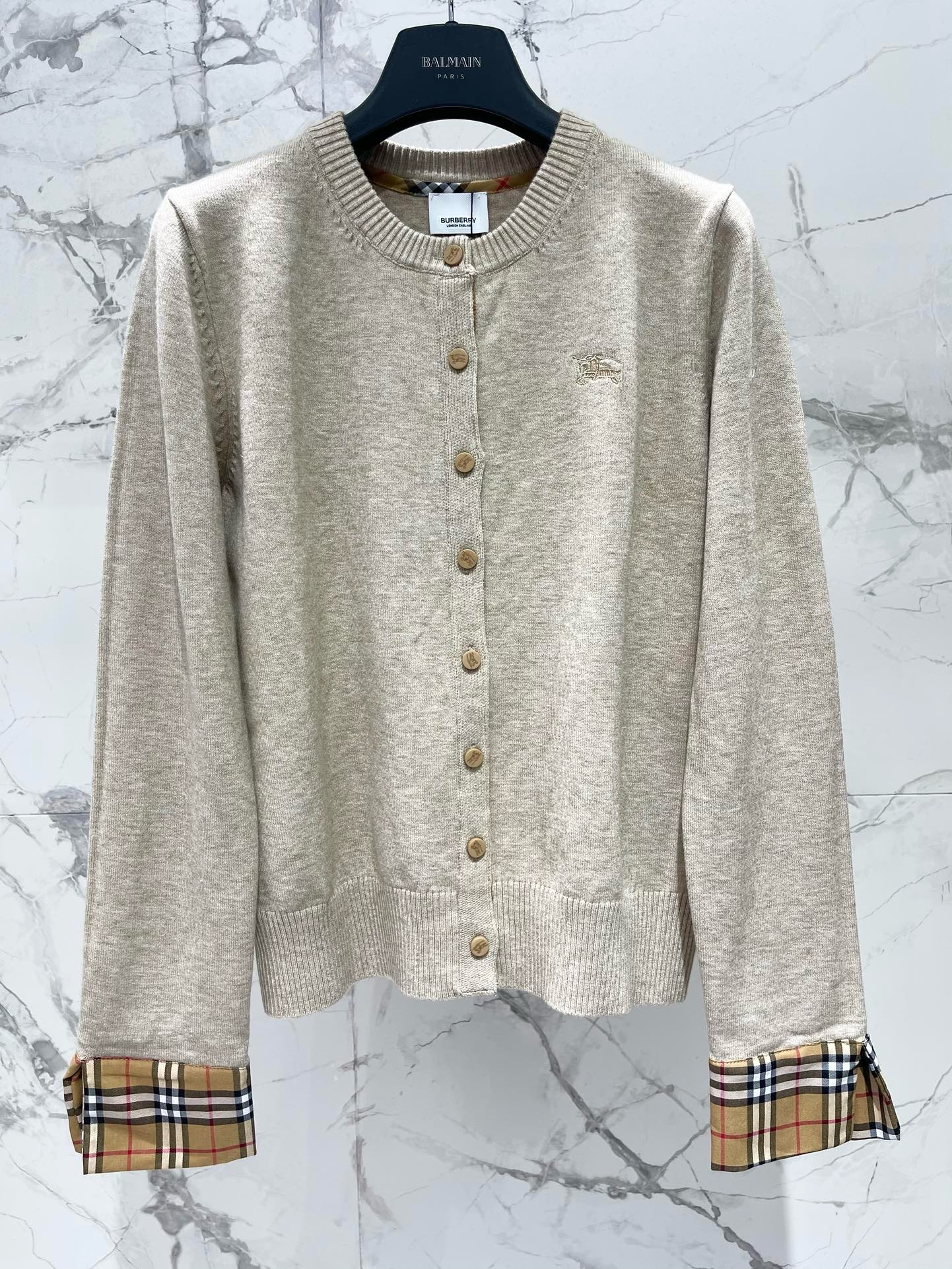 Кардиган женский Burberry EKD Cotton Wool Cardigan бежевого цвета