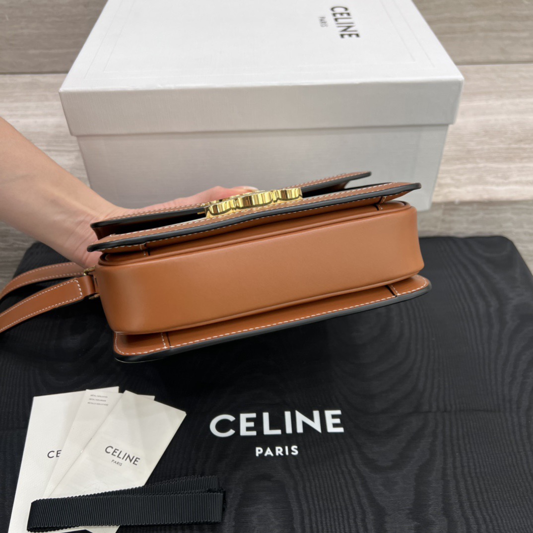Сумка женская в стиле Celine Triomphe Canvas мини с кожаной отделкой