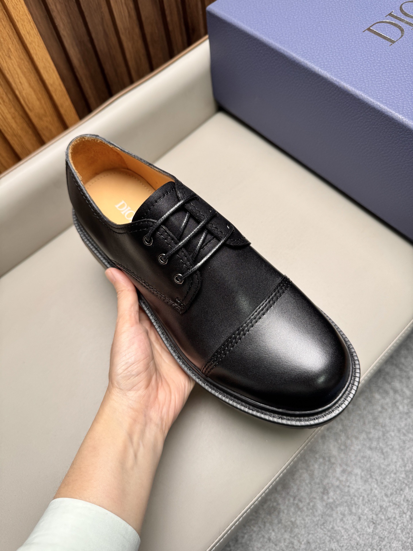 Туфли мужские в стиле Dior Explorer черного цвета