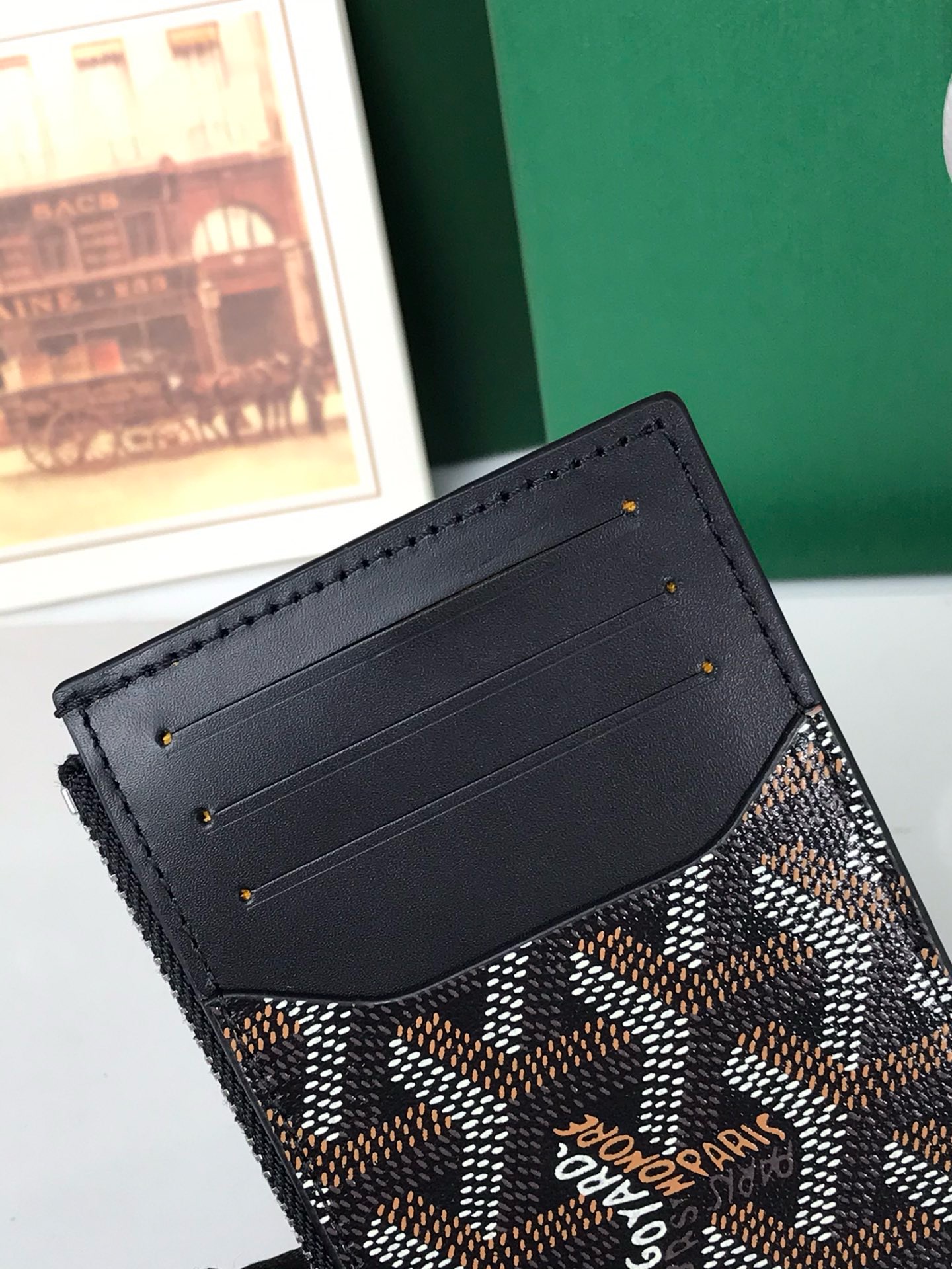 Картхолдер Goyard Bourbon чёрного цвета