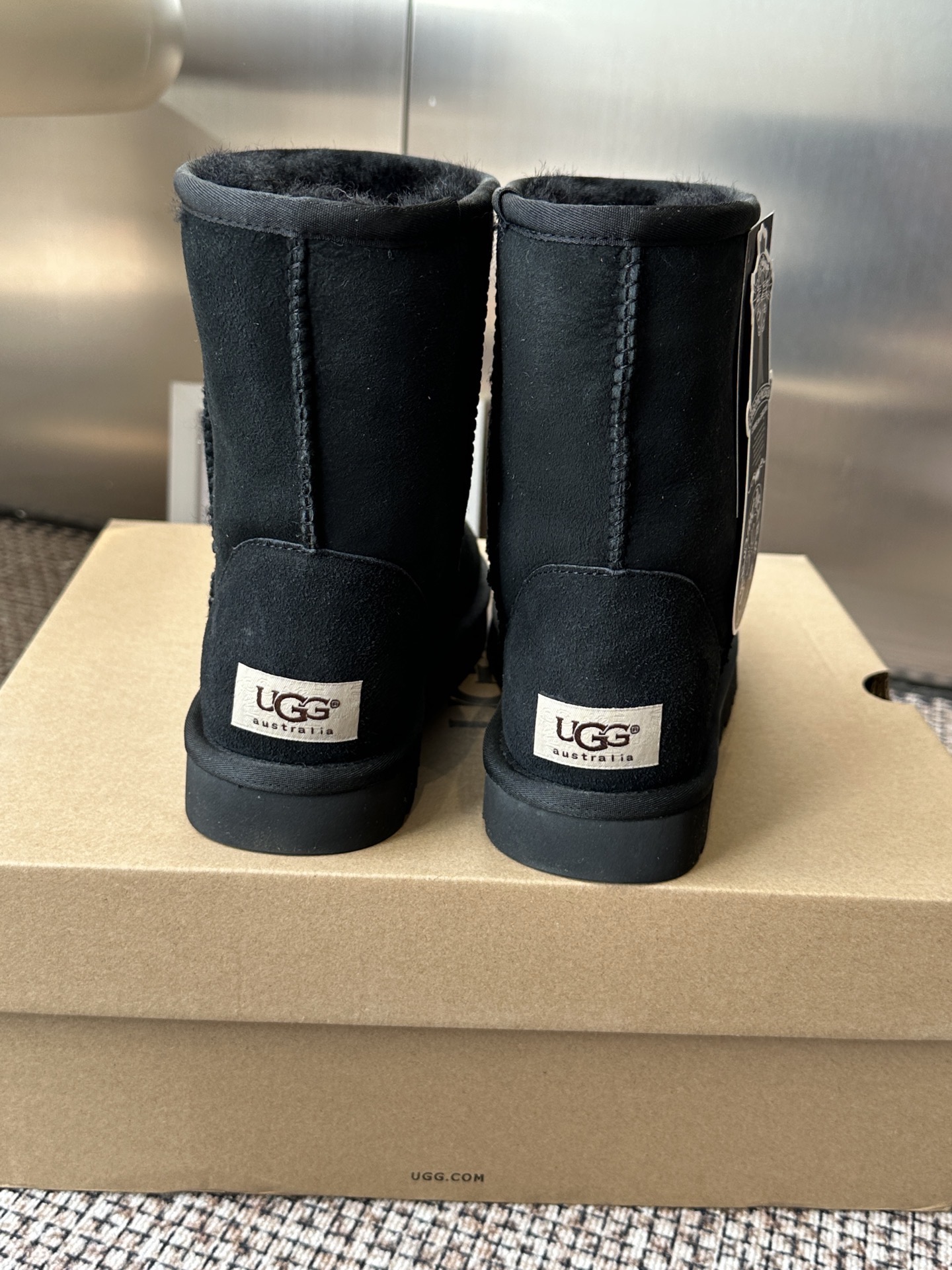 Угги женские UGG x Chrome Hearts Classic Short II черного цвета