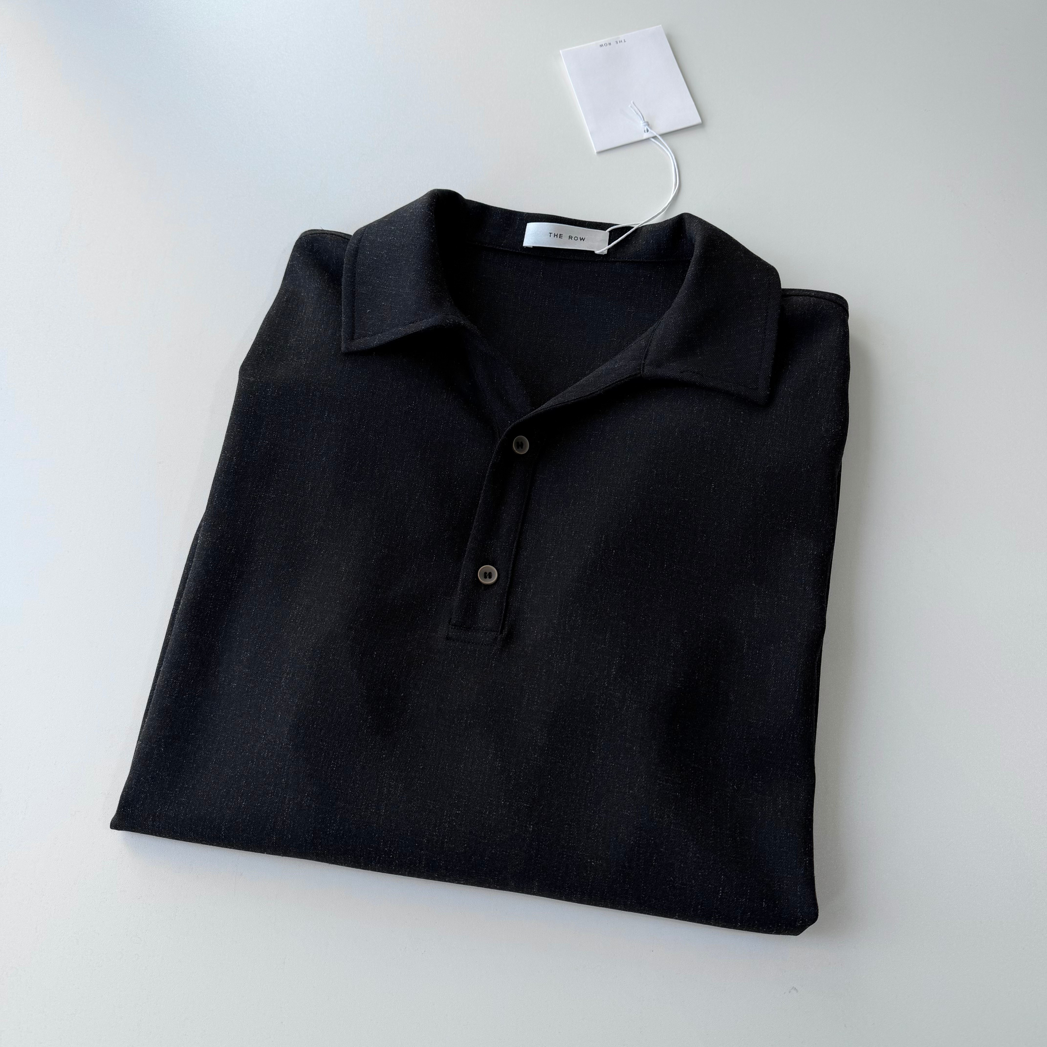 Поло мужское в стиле The Row с длинным рукавом черного цвета